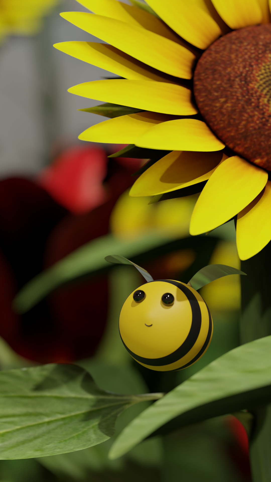 Sunflowers and Bees
