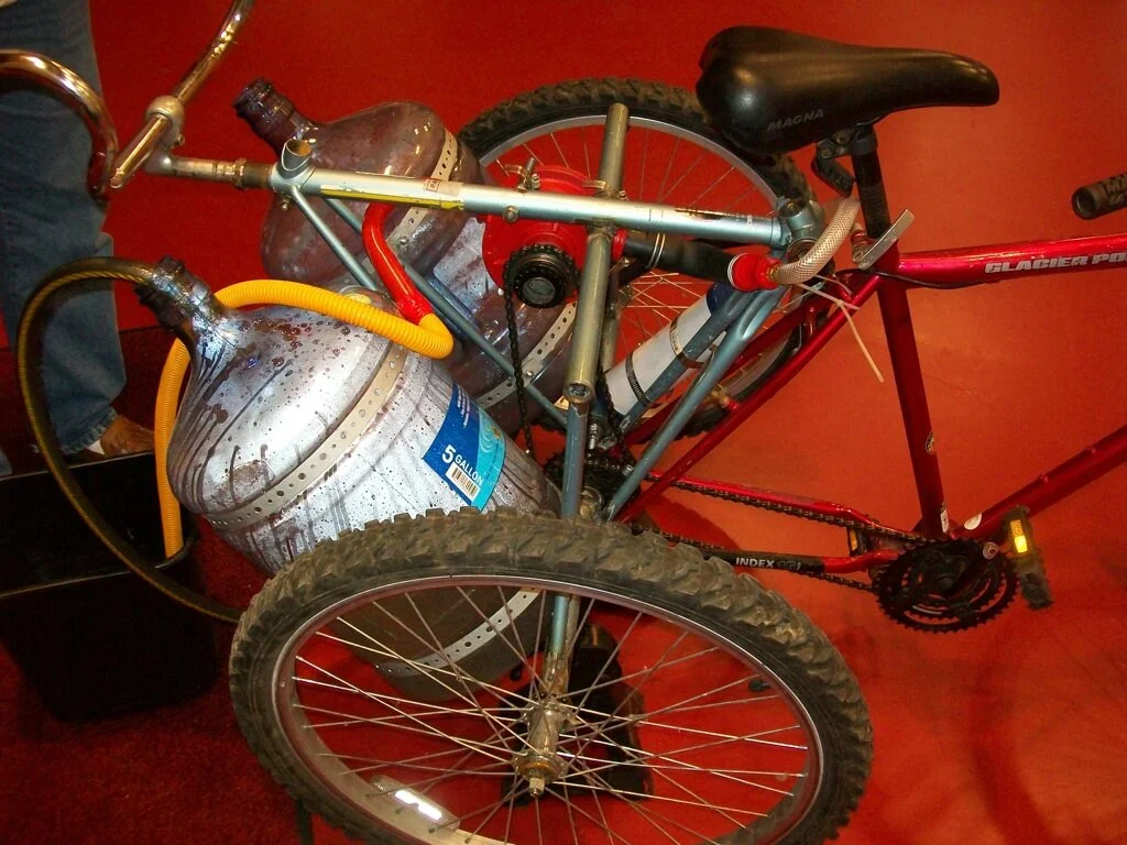During my undergrad, a partner and I machined and welded multiple prototypes of a water pumping tricycle adapter for use in emerging markets.