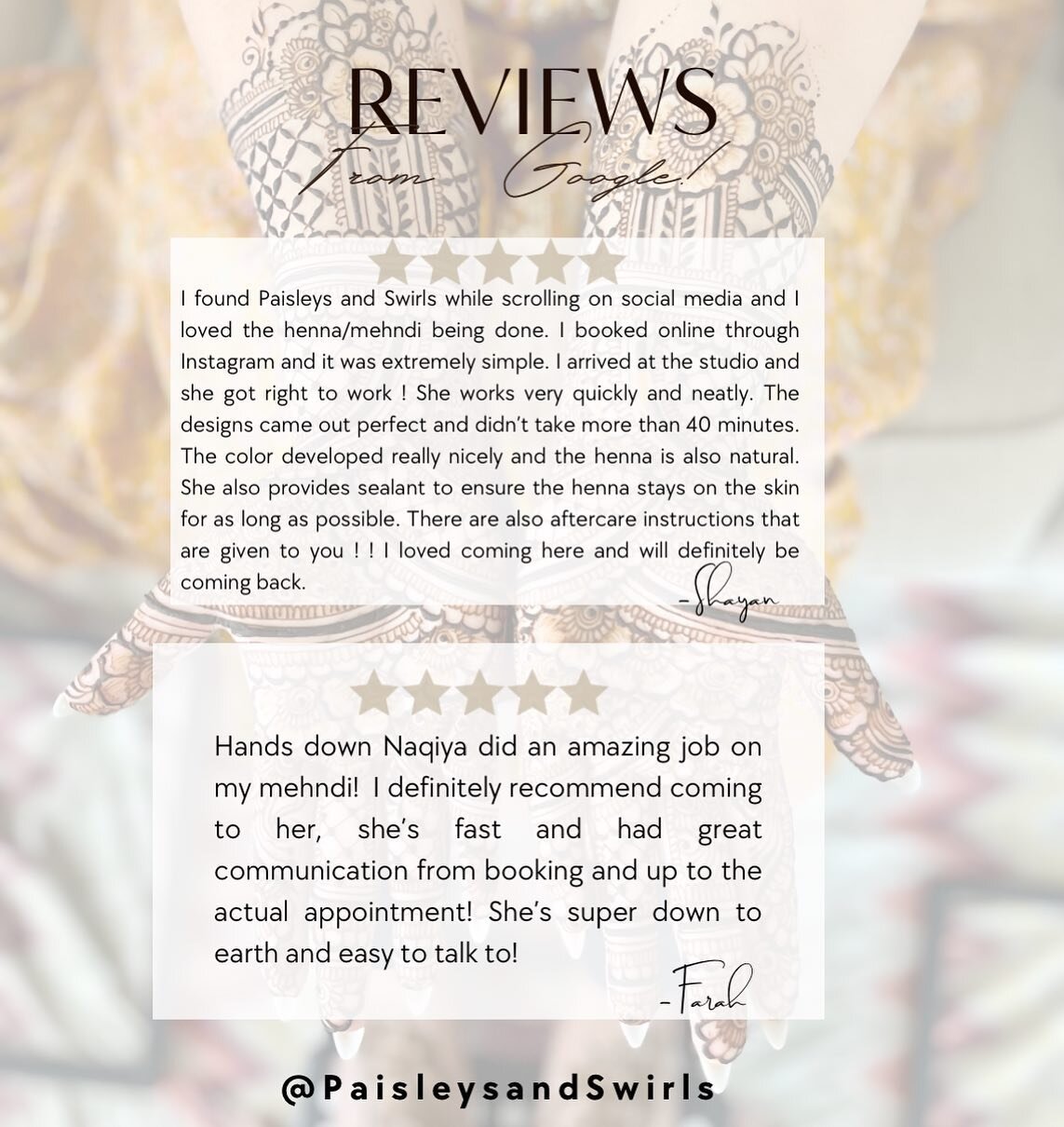 Google has been the real MVP for my career. After the Eid rush in 2023, these were a couple of reviews that tugged at my heart strings &hearts;️ 
.
.
.
.
.
.
.
#hennareview #houstonhennaartist #houstonhenna #hennahouston #texashenna #professionalhenn