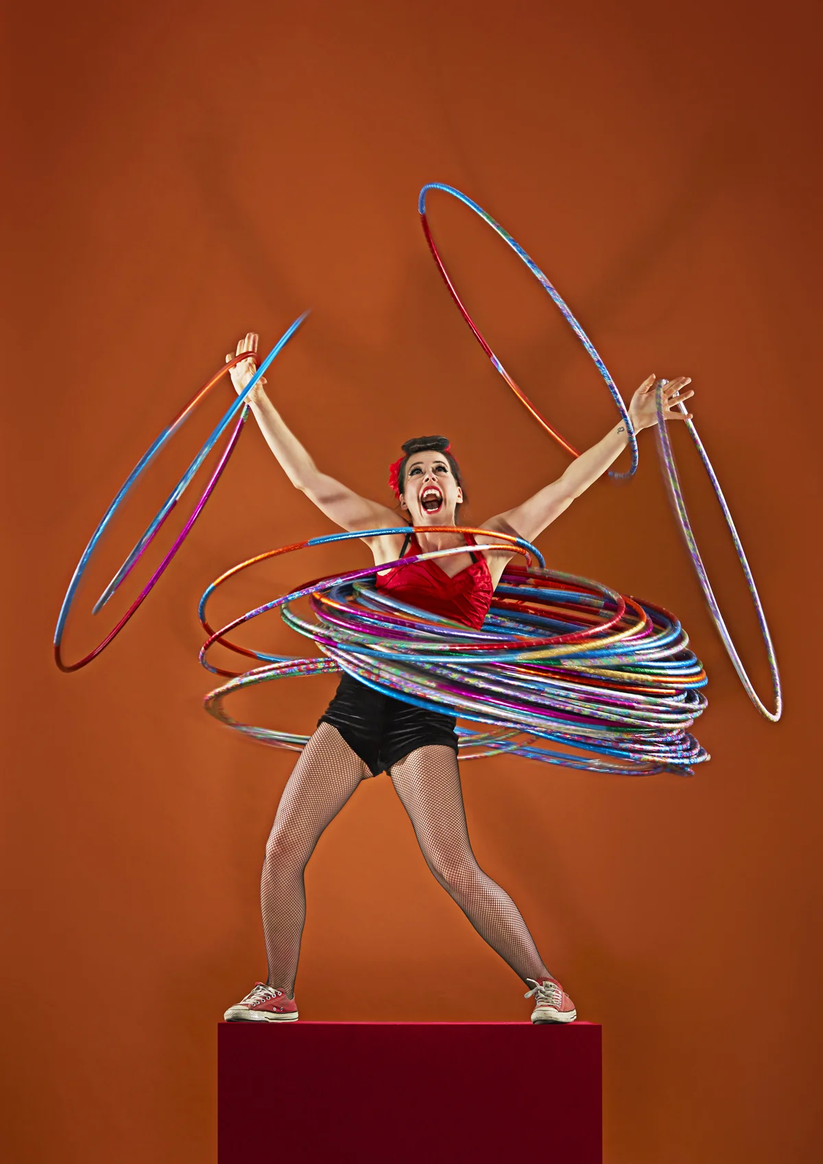 Most hula hoops spun