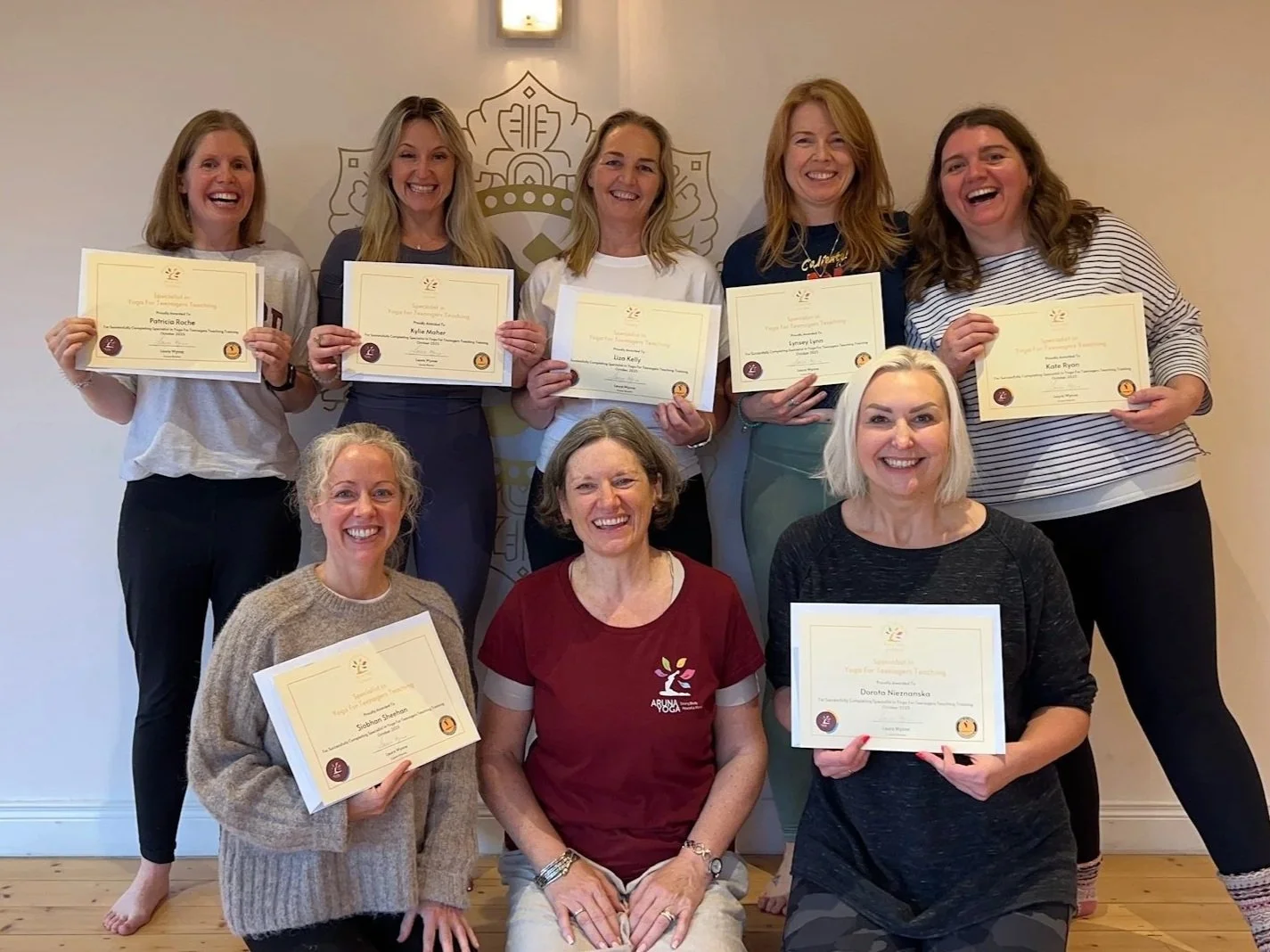 Graduates of Aruna Yoga's Teens Yoga Teacher Training