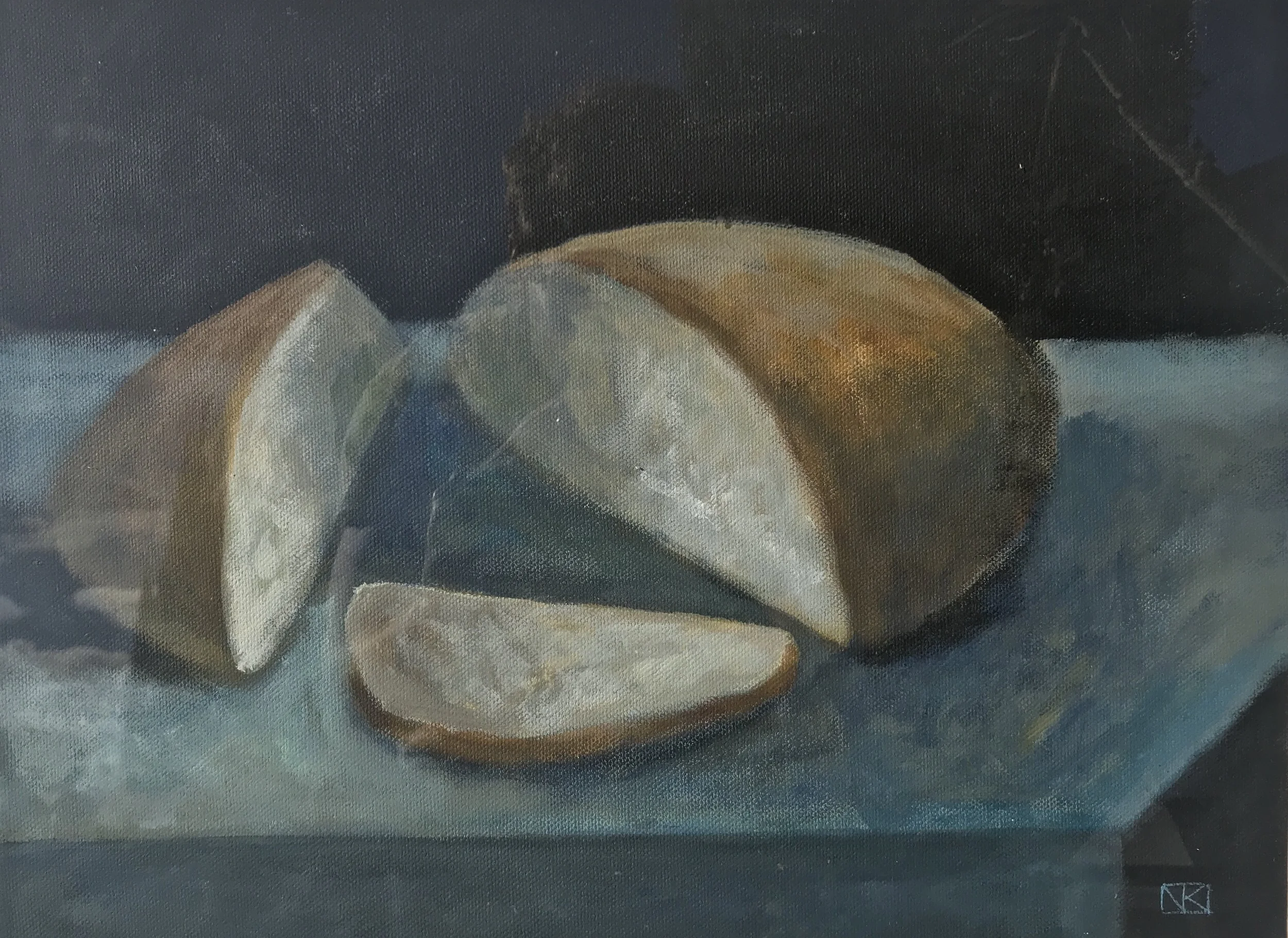 Bread on Blue Table