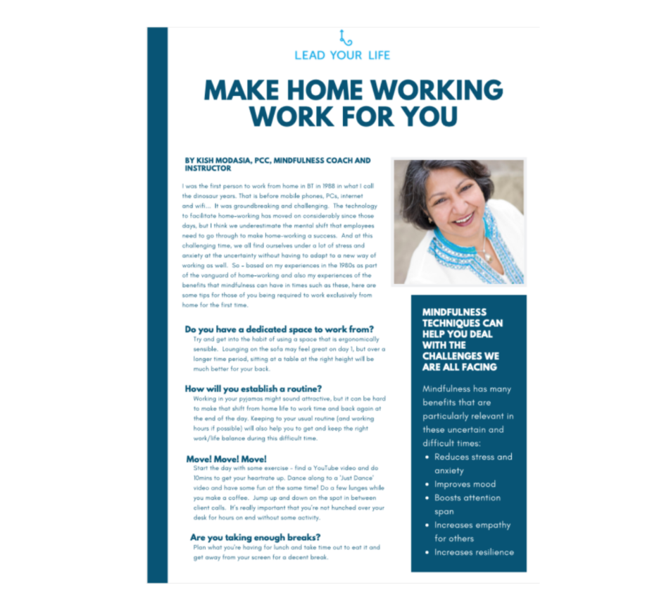 Hints and tips about home working