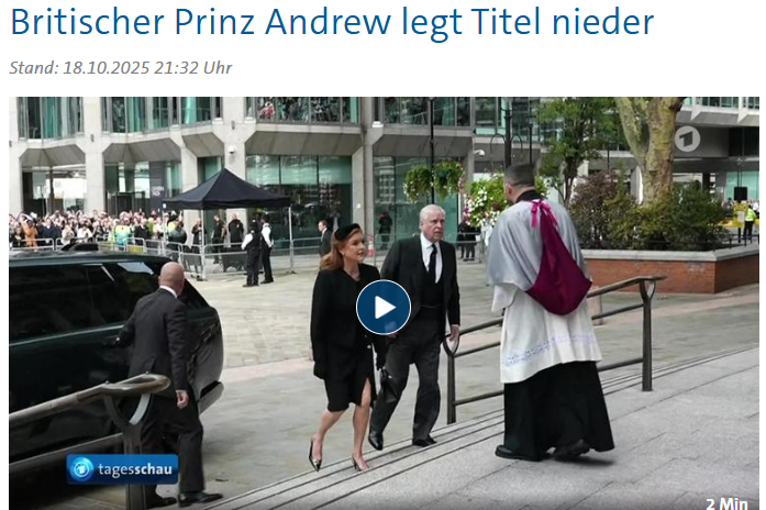 Prinz Andrew muss Titel niederlegen