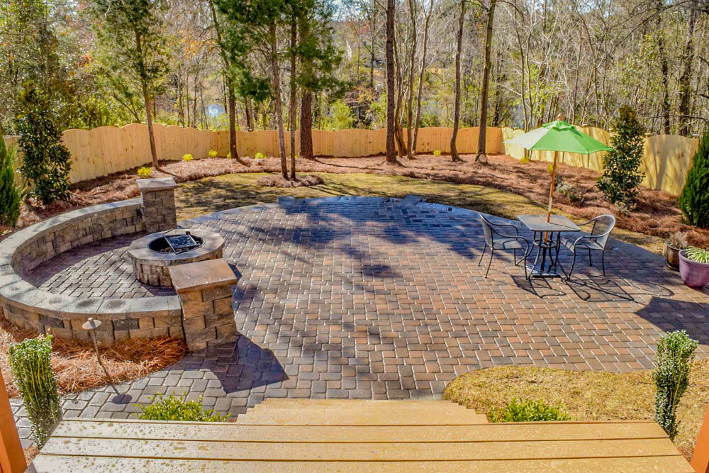 Hardscapes with Outdoor Fire Pit by Saluda Hill Landscapes