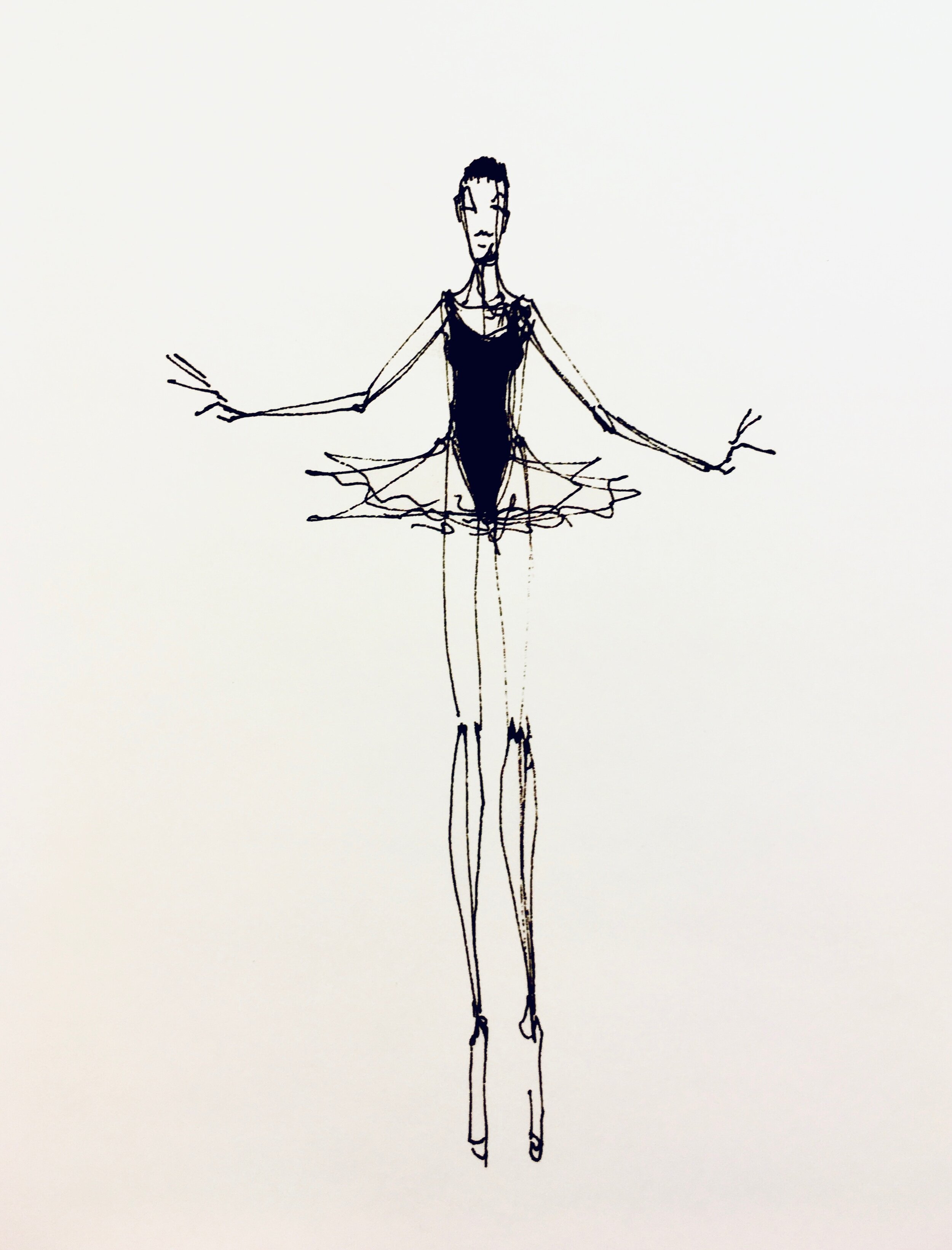 A drawing of a ballet dancer