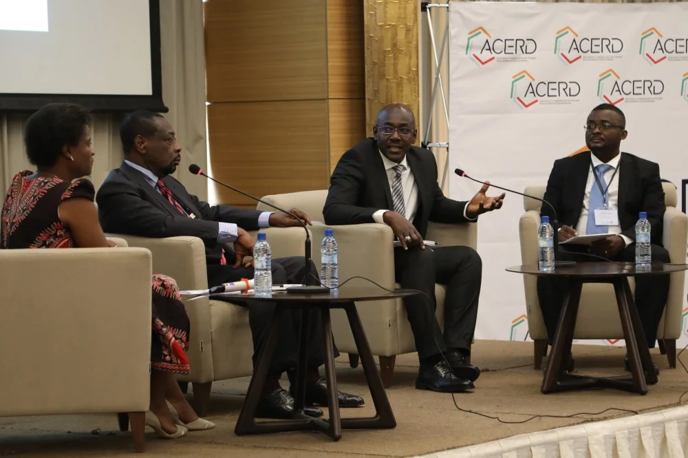 Maximilien Munga (UCM), Ibrahima Konate (African Development Bank) and Didier Tsasa (World Bank) spoke on the first panel moderated by Catherine Mukobo (ACERD).