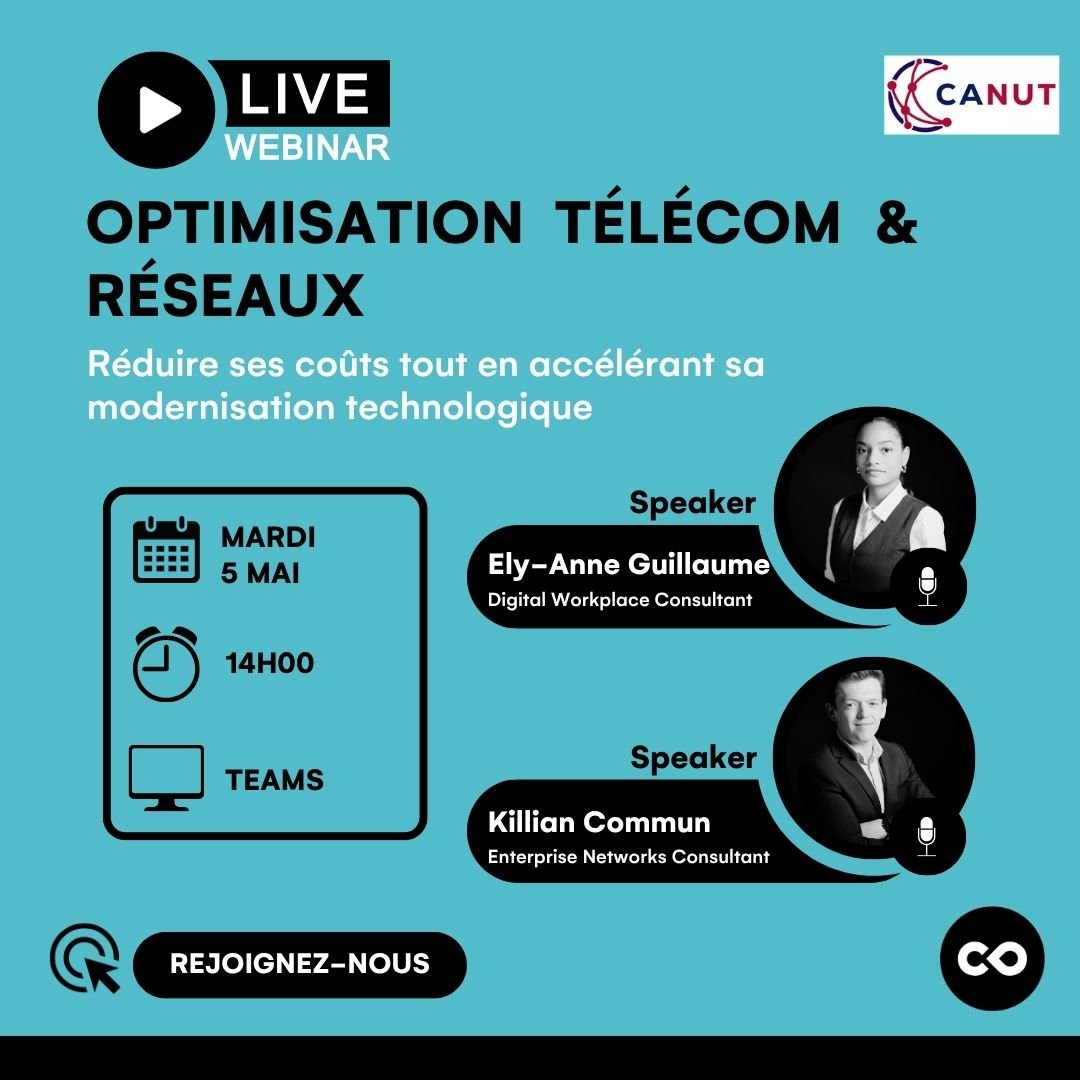Webinaire sur Teams : Optimisation Télécoms &amp; Réseaux : réduire ses coûts tout en accélérant sa modernisation technologique