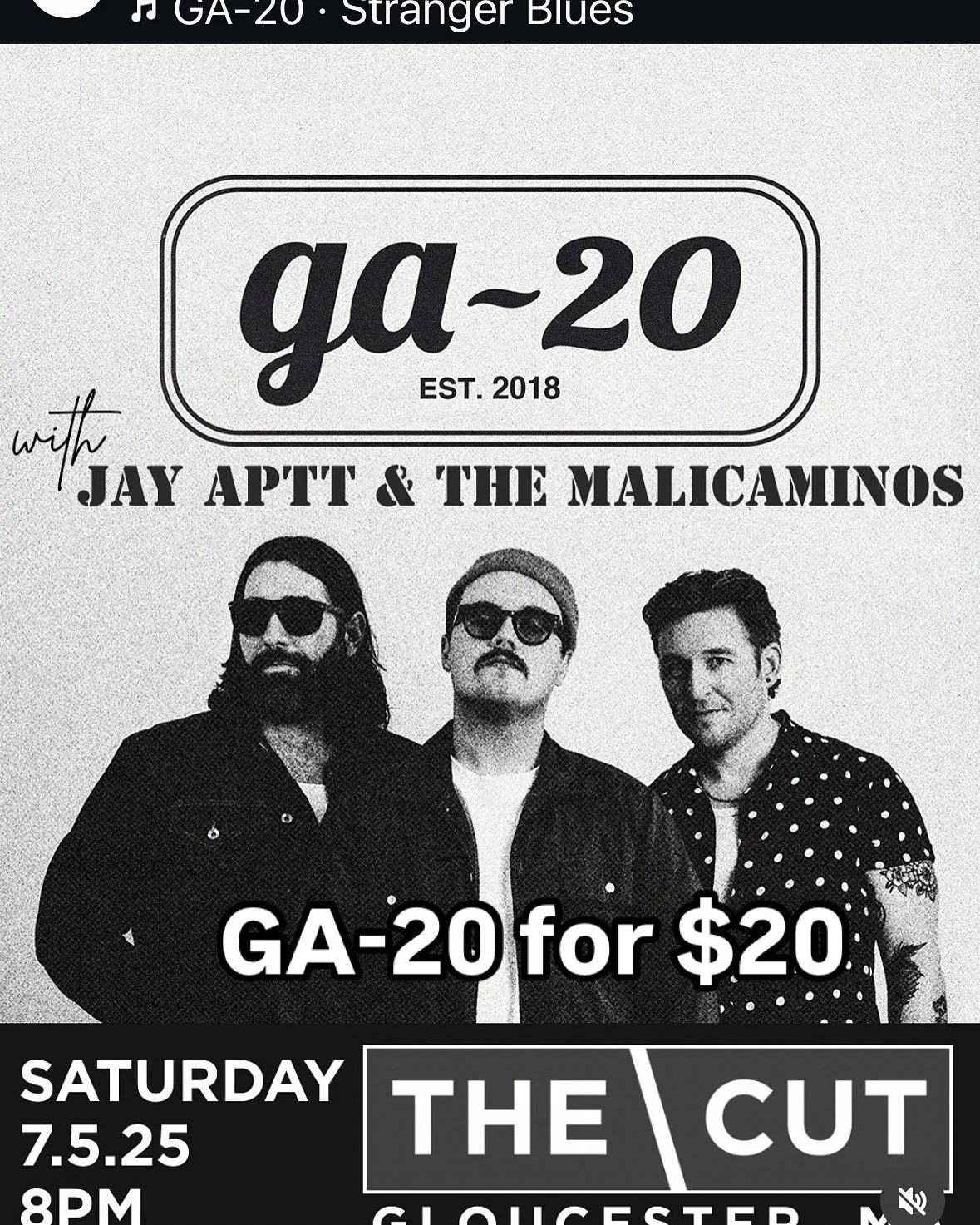 MaliCaminos open for National act GA-20 @ The Cut Live Gloucester! 