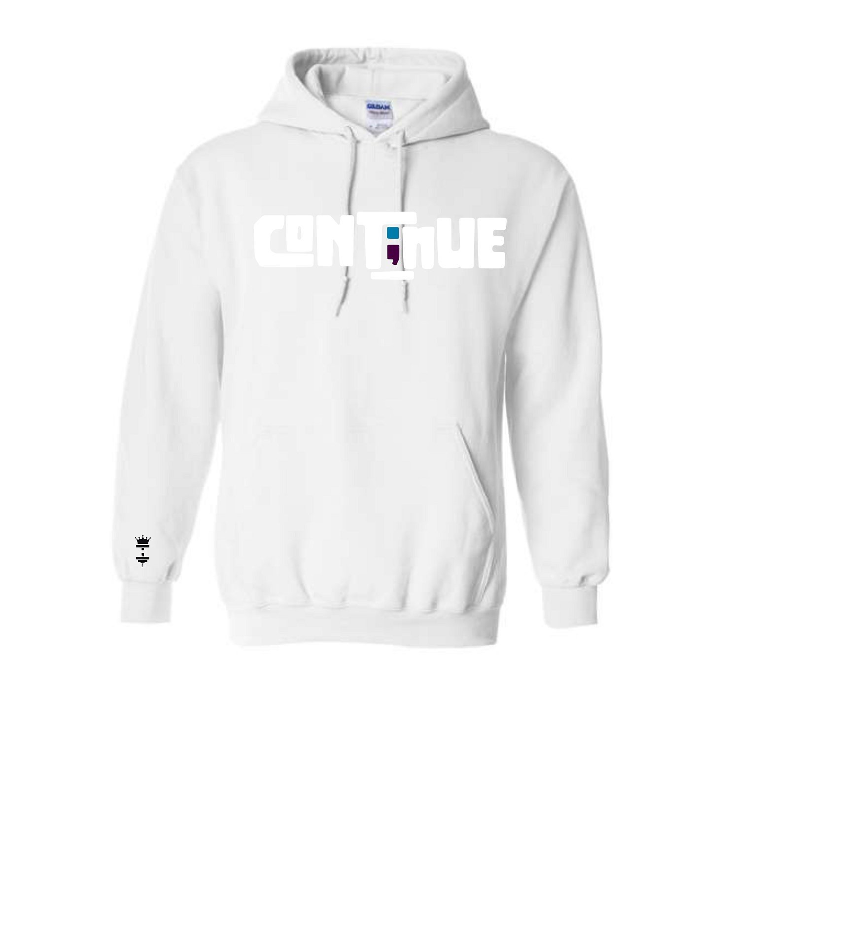 Continue White Hoodie Front.jpg