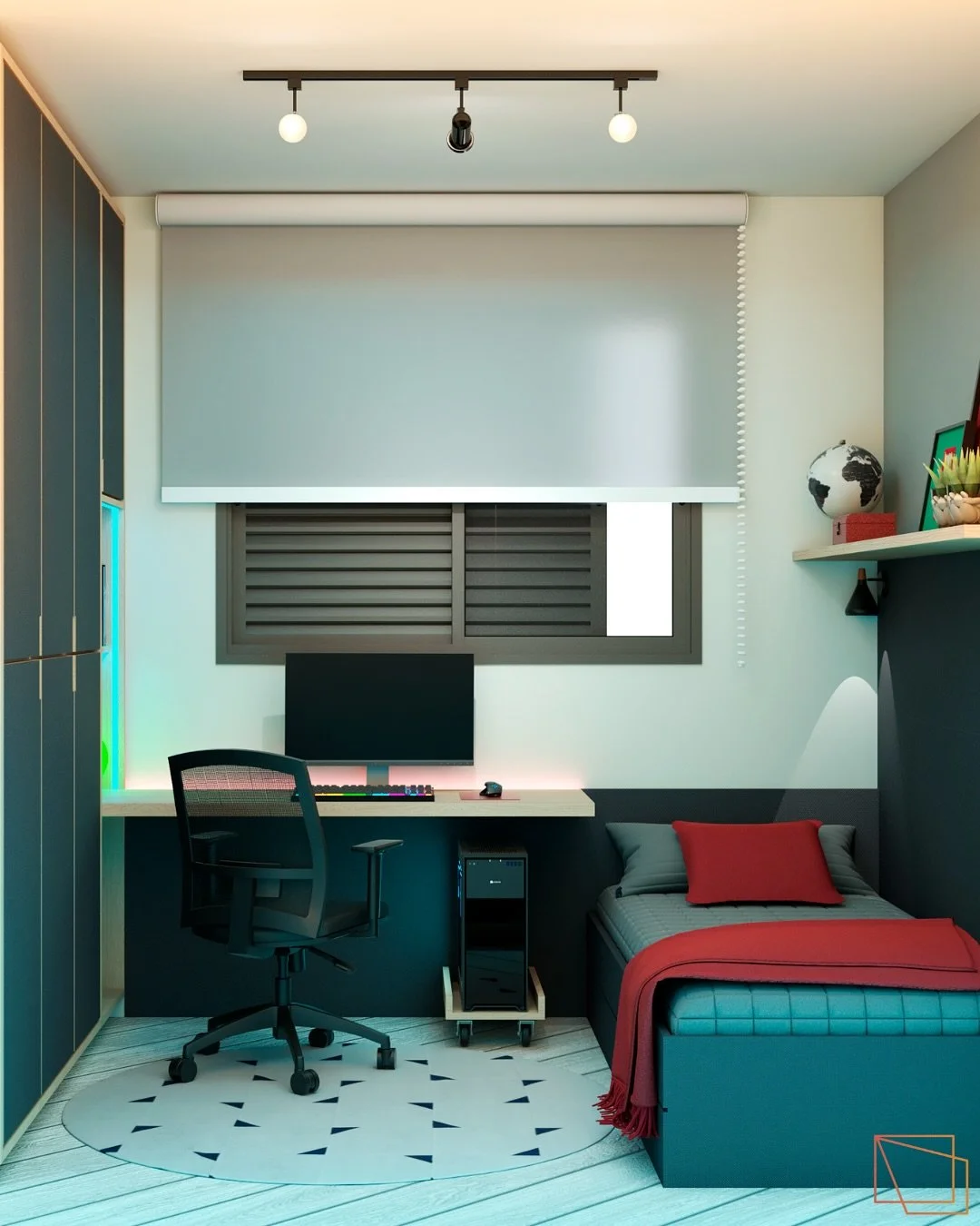 Quarto Gamer: Design que se Adapta ao Jogo e ao Estudo! 🕹️📚

O quarto adolescente &eacute; um espa&ccedil;o de m&uacute;ltiplas fun&ccedil;&otilde;es: &eacute; santu&aacute;rio, &eacute; escrit&oacute;rio, e muitas vezes, &eacute; arena de jogos! N