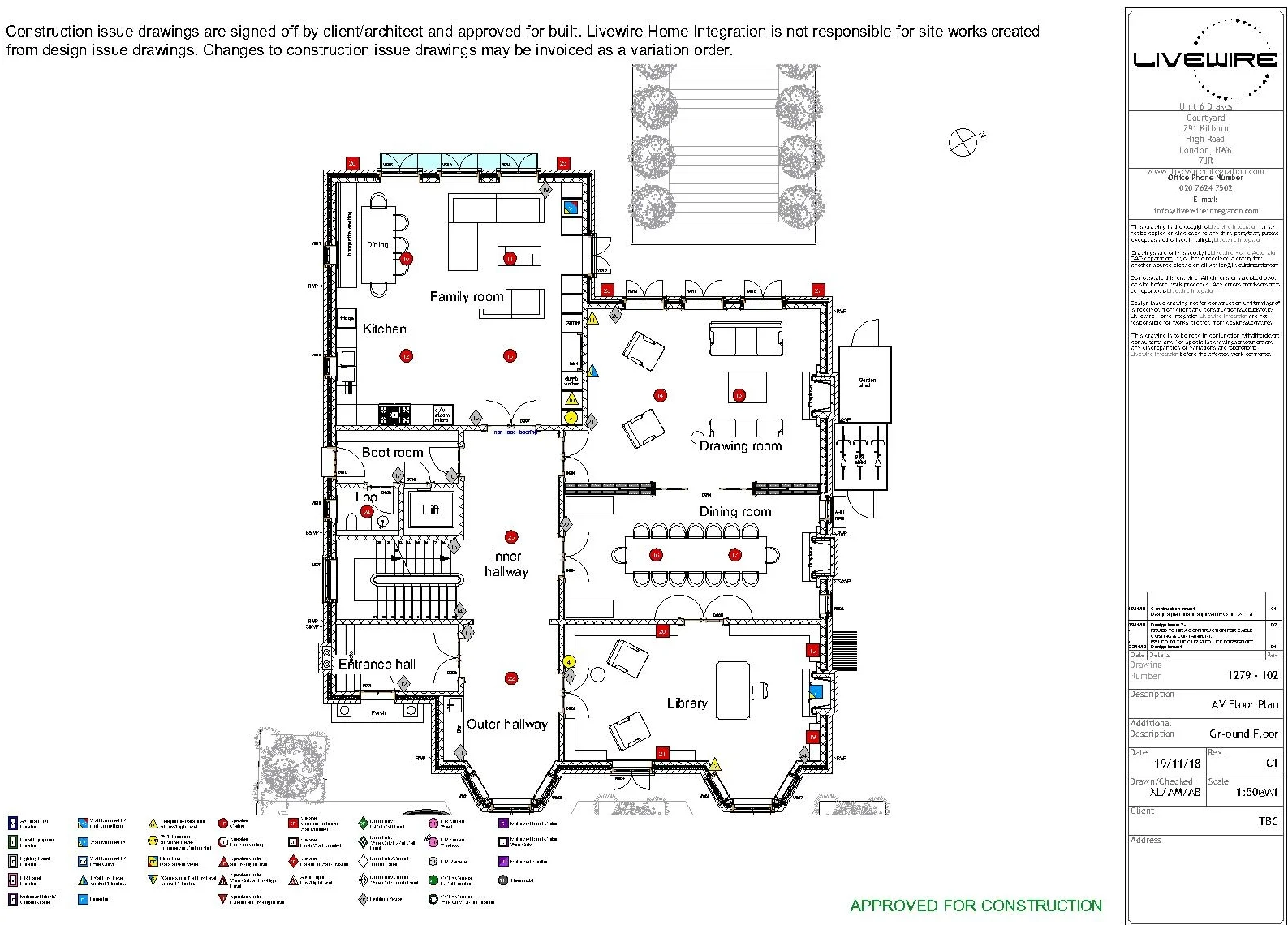 Layout drawings are used for everything from general arrangement to wifi zone management and cable containment routing.