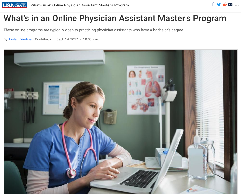 US News - What's in an Online Physician Assistant Master's Program
