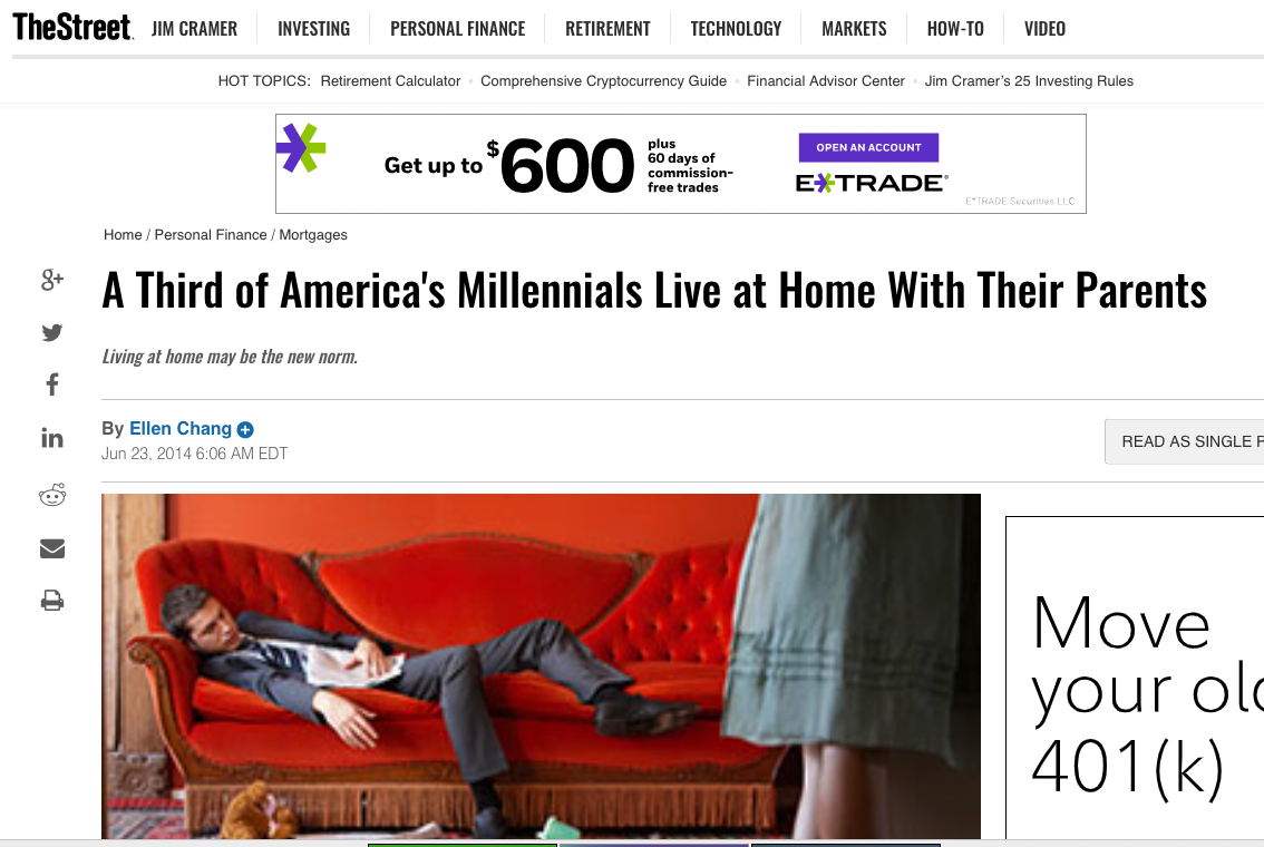 The Street - A Third of America's Millennials Live at Home With Their Parents