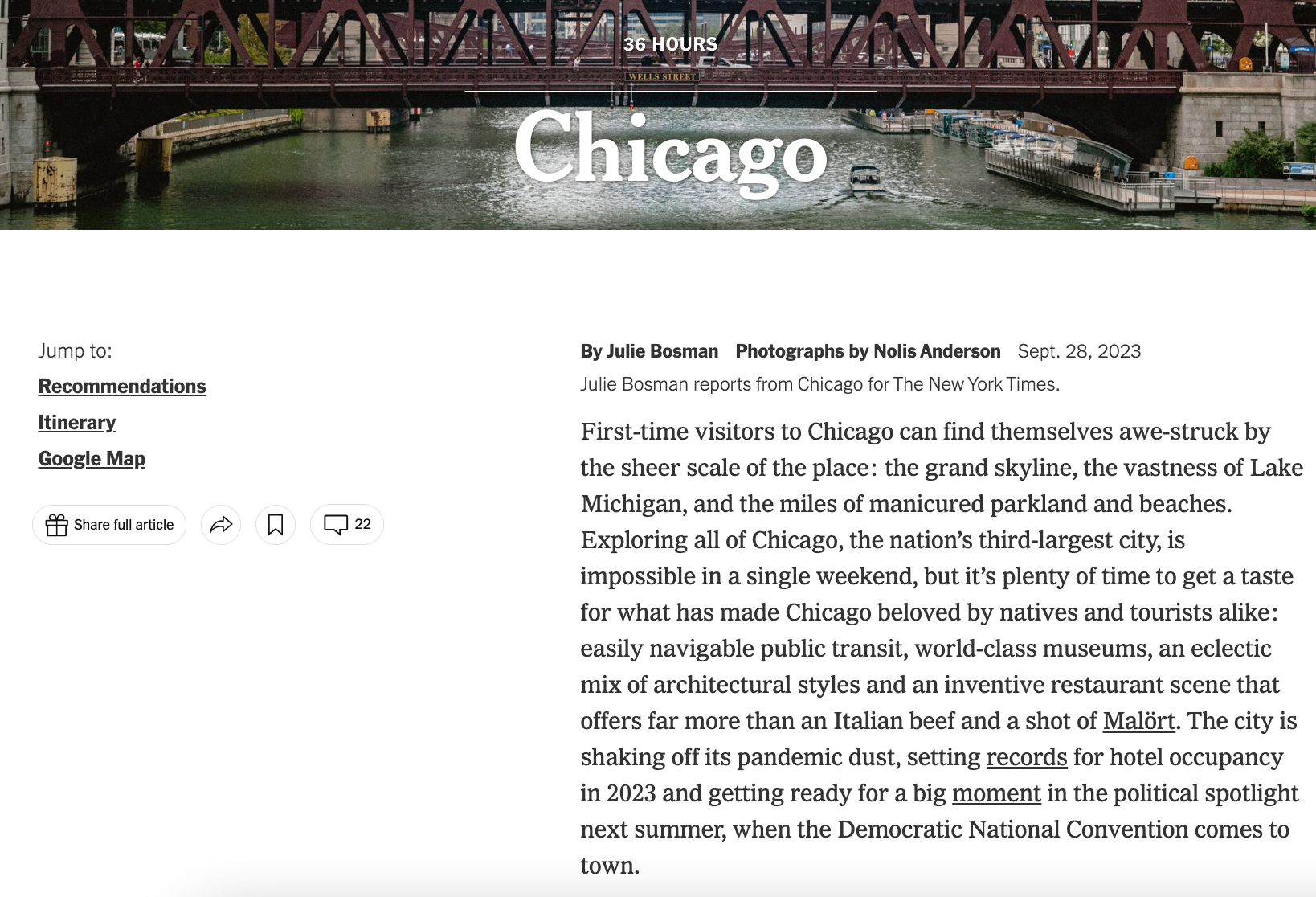 New York Times - 36 Hours in Chicago 