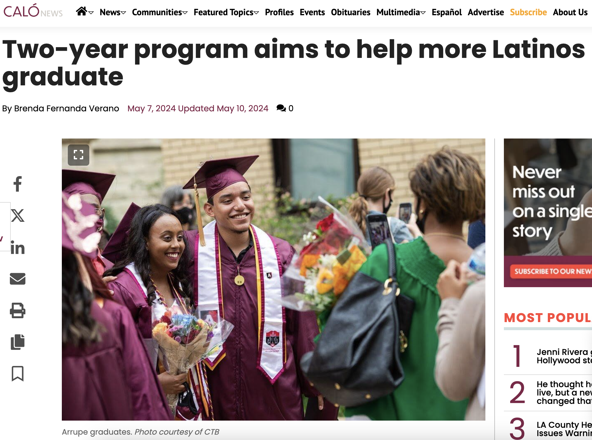 Two-year program aims to help more Latinos graduate_CALO NEWS