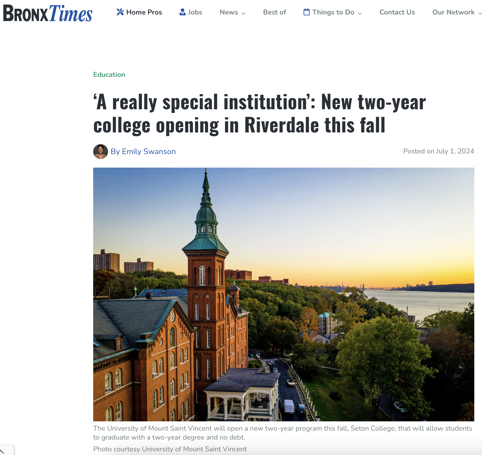 ‘A really special institution’: New two-year college opening in Riverdale this fall_Bronx Times