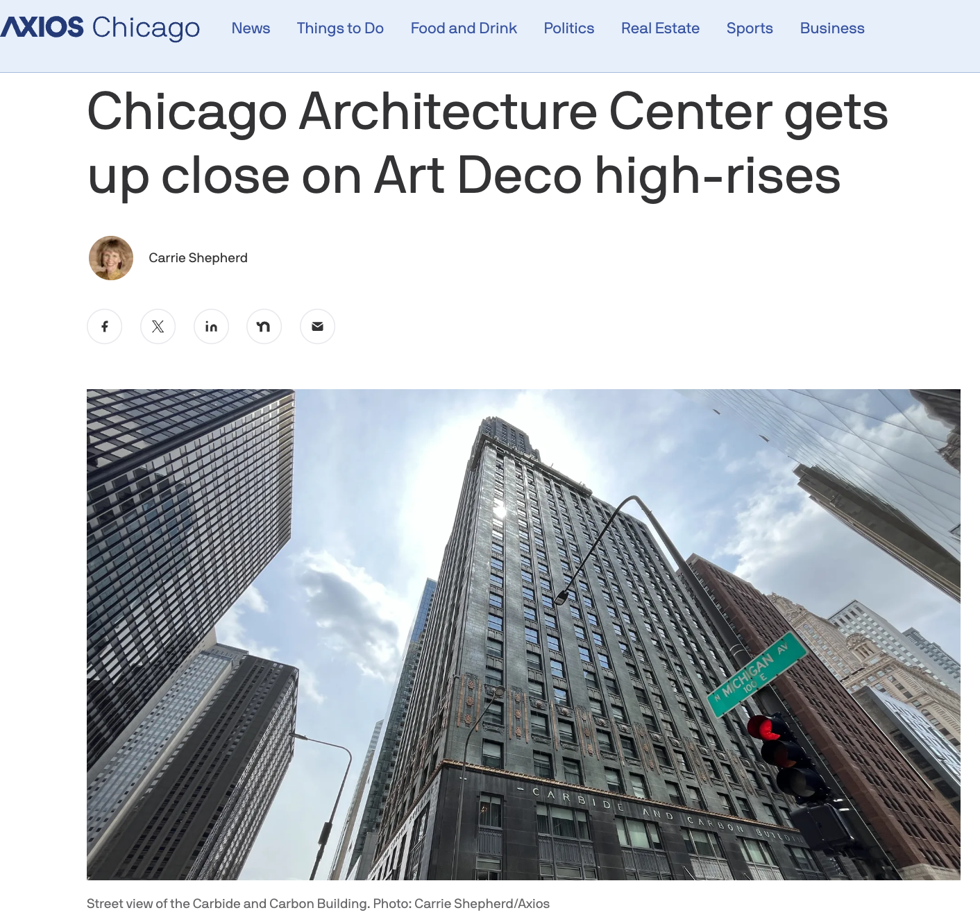 Chicago Architecture Center gets up close on Art Deco high-rises_Axios