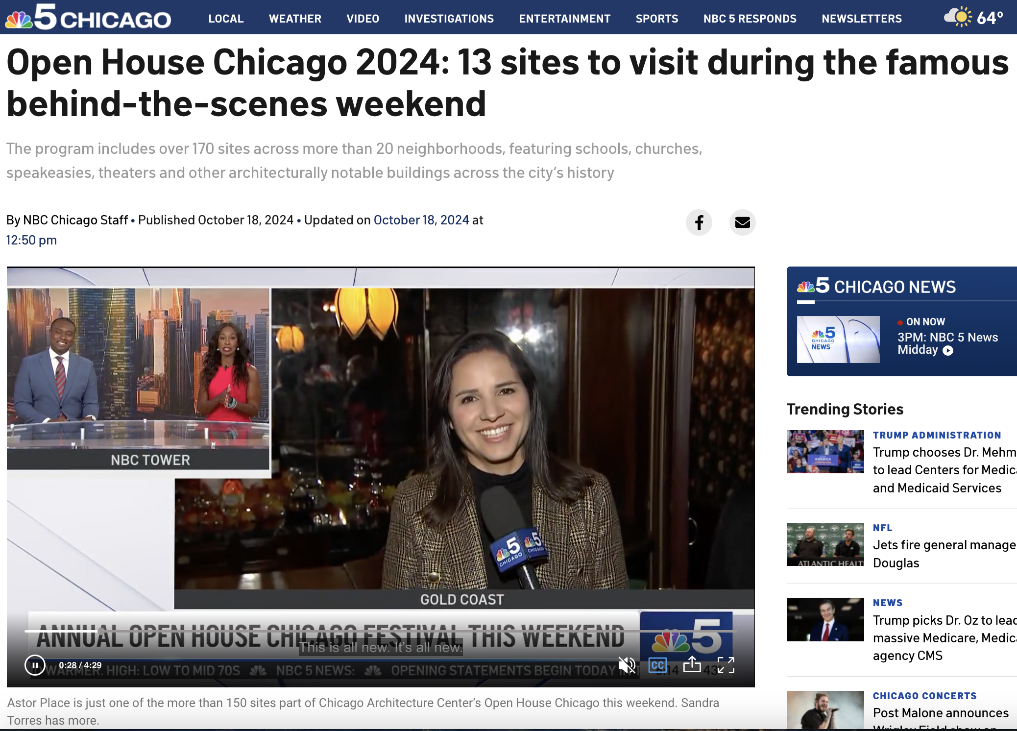 Open House Chicago 2024: 13 sites to visit during the famous behind-the-scenes weekend_NBC 5