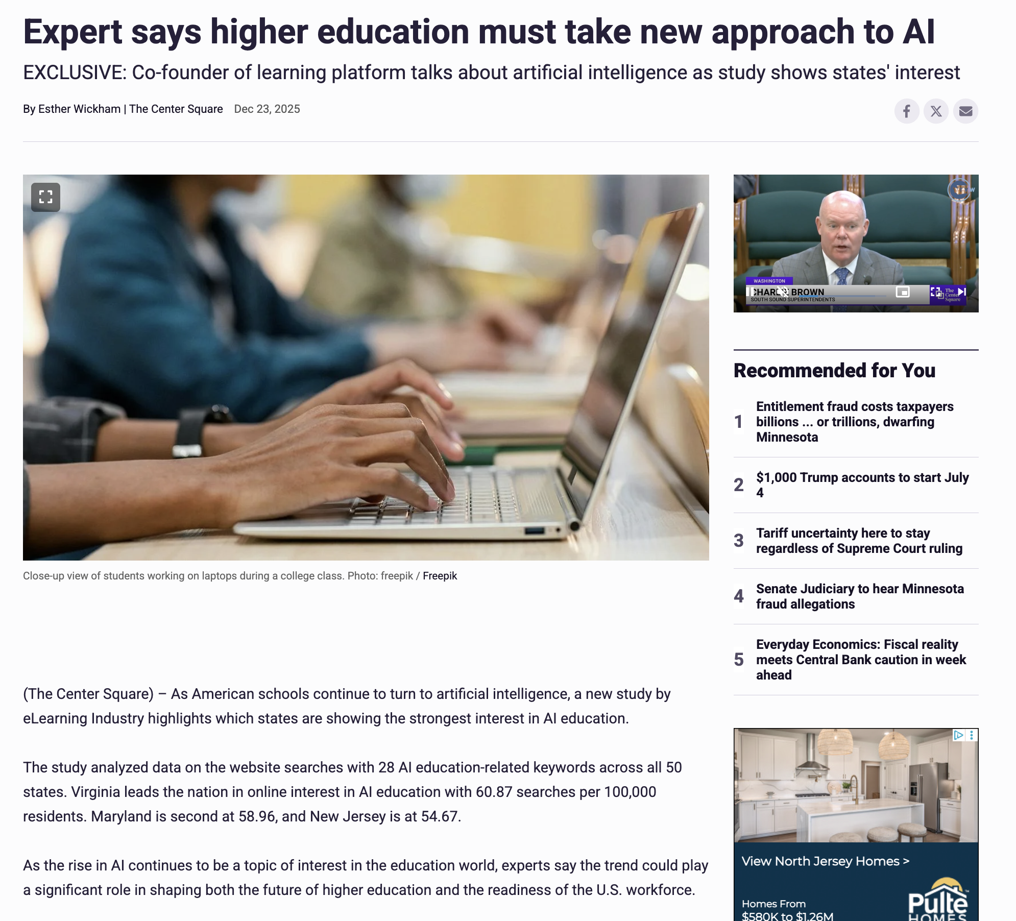 The Center Square: Expert says higher education must take new approach to AI