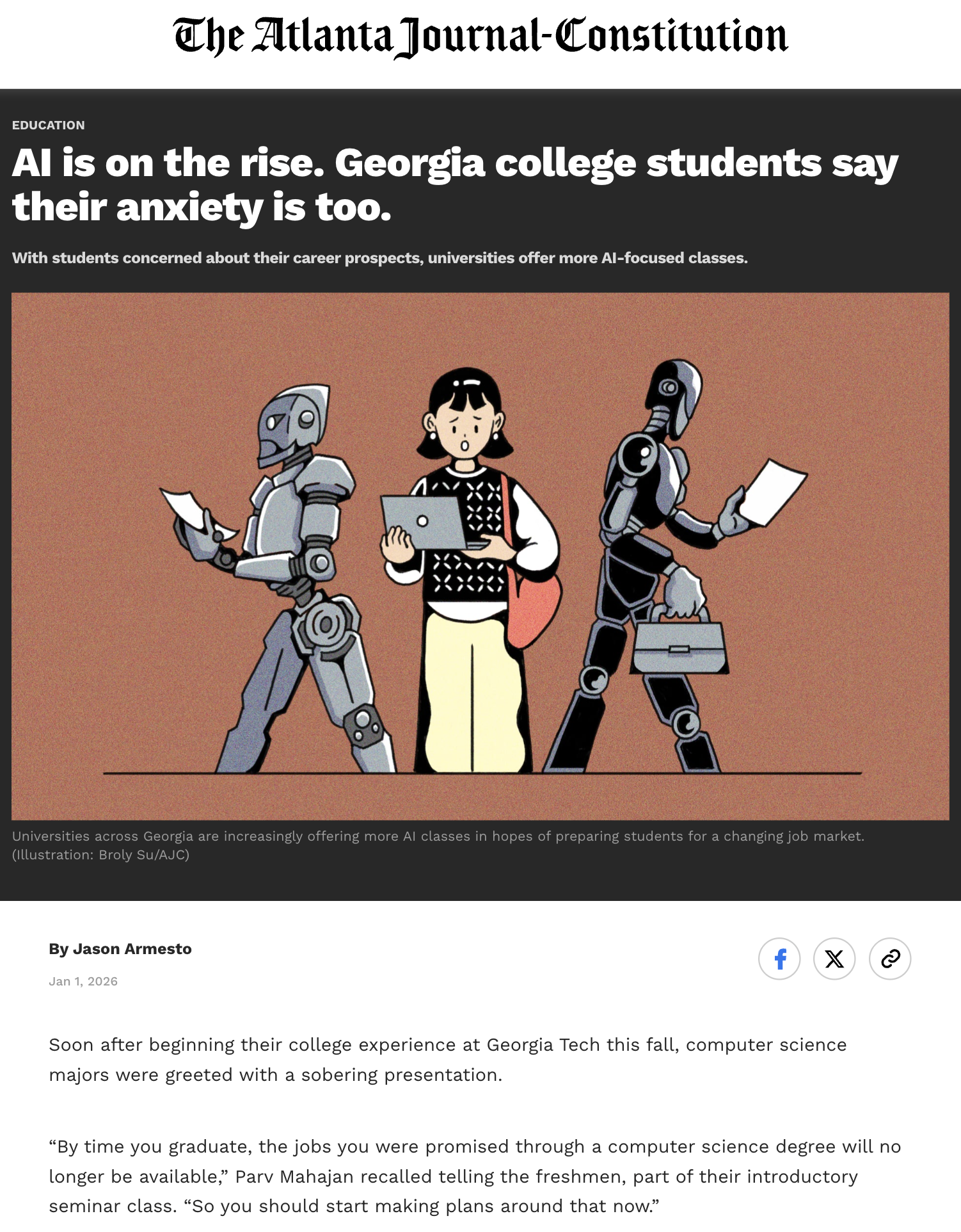 The Atlanta Journal-Constitution: AI is on the rise. Georgia college students say their anxiety is too.