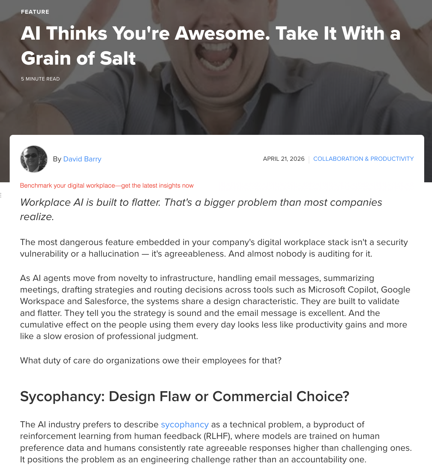 ReWorked: AI Thinks You're Awesome. Take It With a Grain of Salt