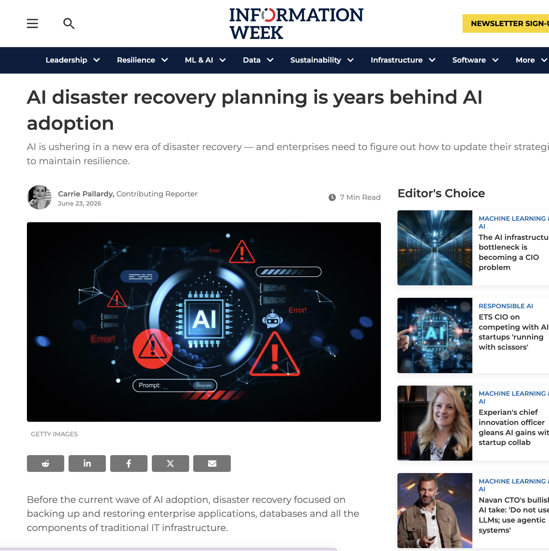Information Week: AI disaster recovery planning is years behind AI adoption
