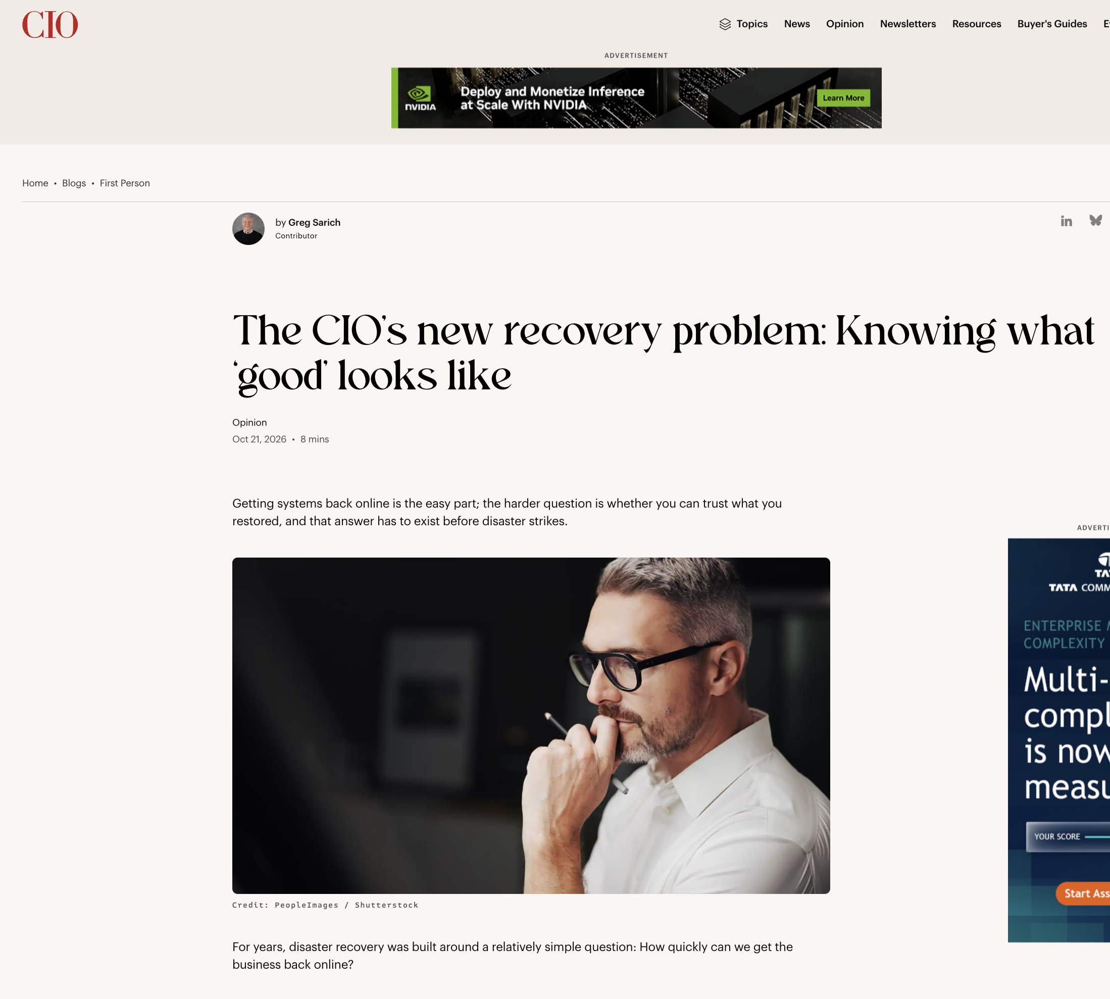 CIO.com: The CIO’s new recovery problem: Knowing what ‘good’ looks like