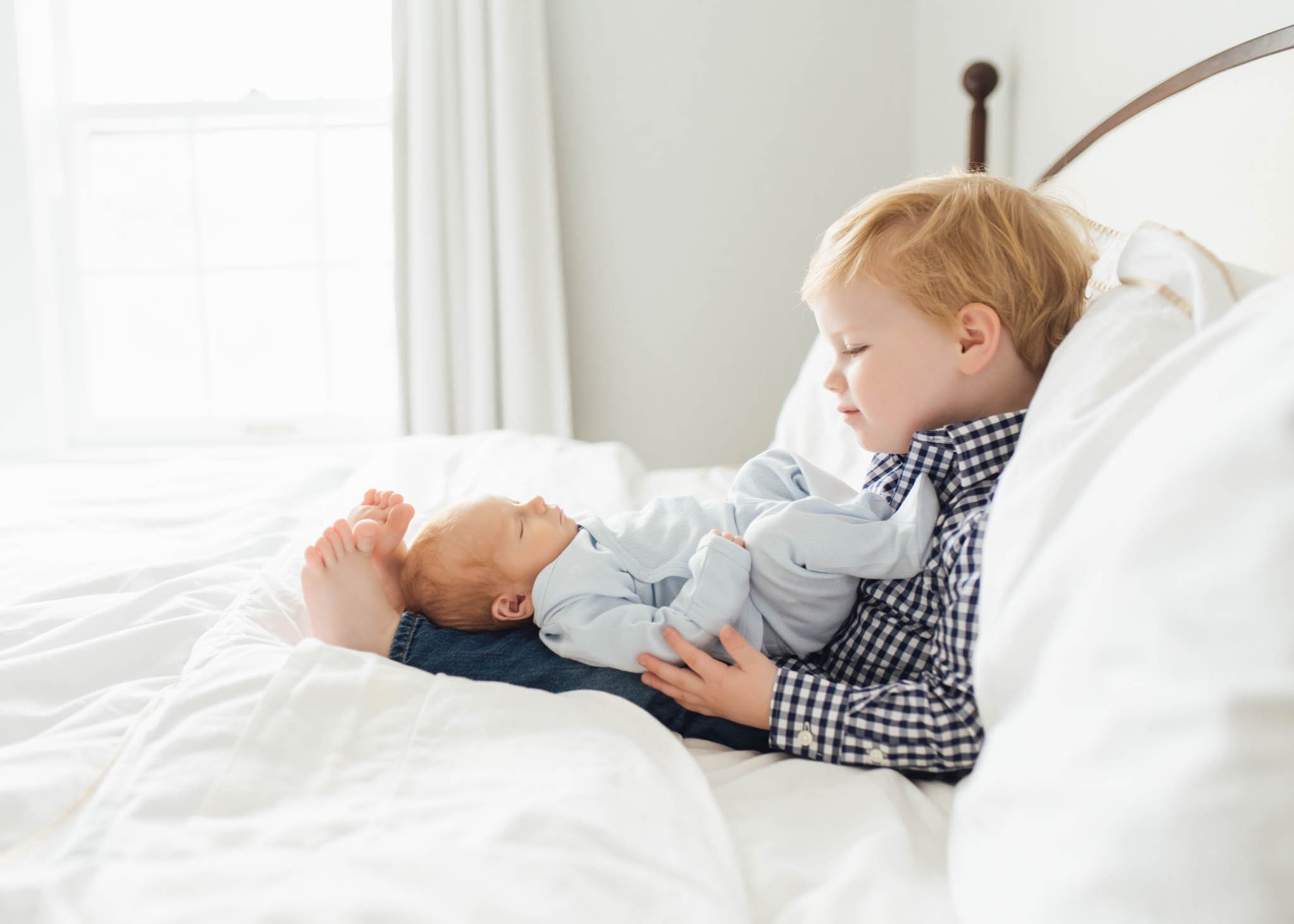 Brothers on bed