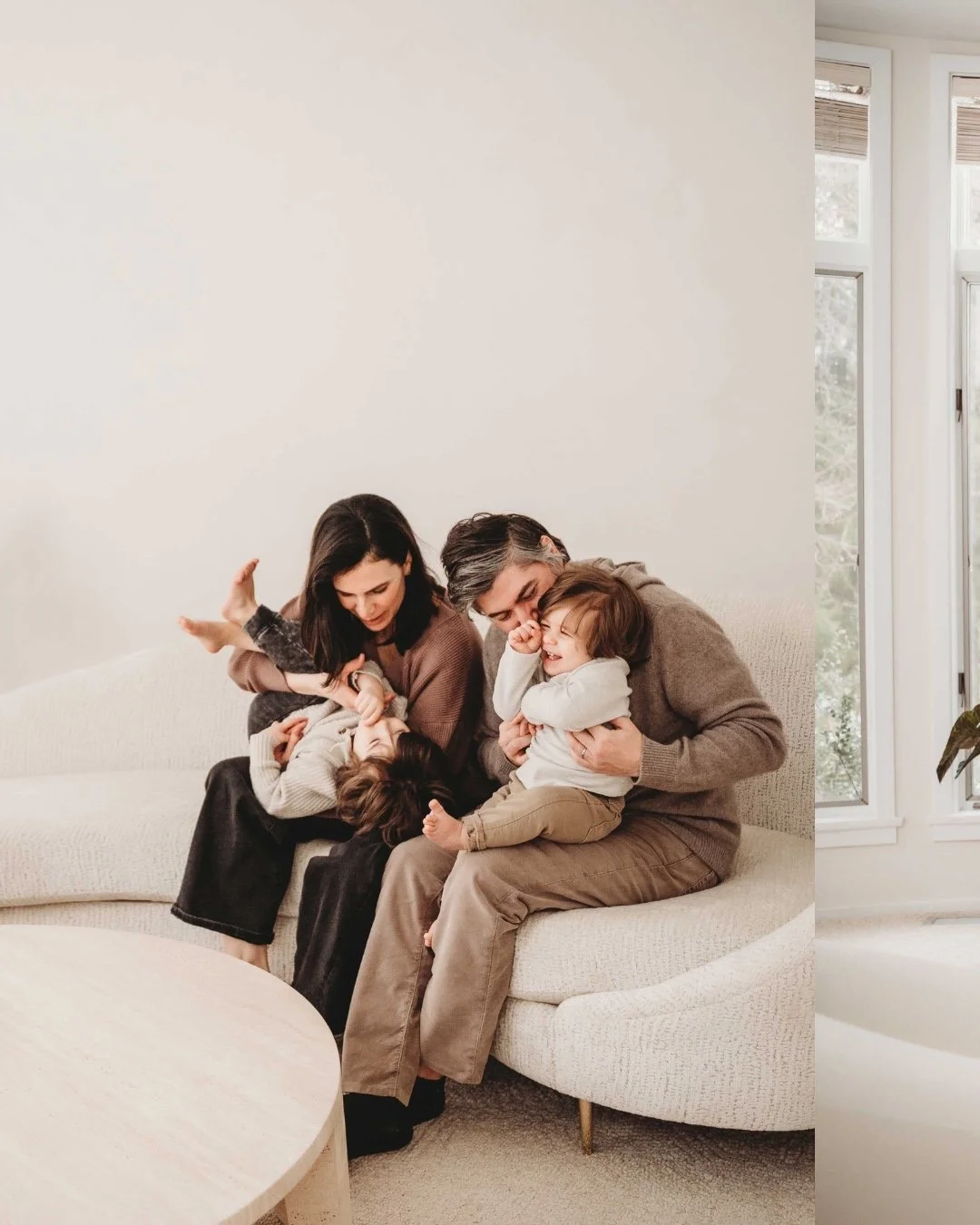 The best family sessions don't feel like photo sessions.⁣
⁣
They feel like a Saturday afternoon: Tickles that got out of hand, tossing a toddler in the air, brother mischief, and eventually, everyone migrating to the basement with the ball pit and bo