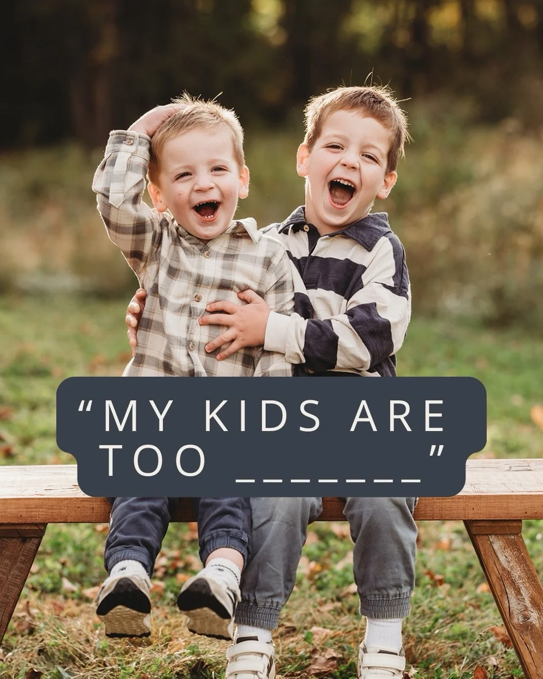 &ldquo;My kids are too ___&rdquo; ...said every parent before their favorite photos ever got taken. 😄

Here&rsquo;s what I know after photographing hundreds of families: the wild ones, the clingy ones, the ones who hid the whole first ten minutes an
