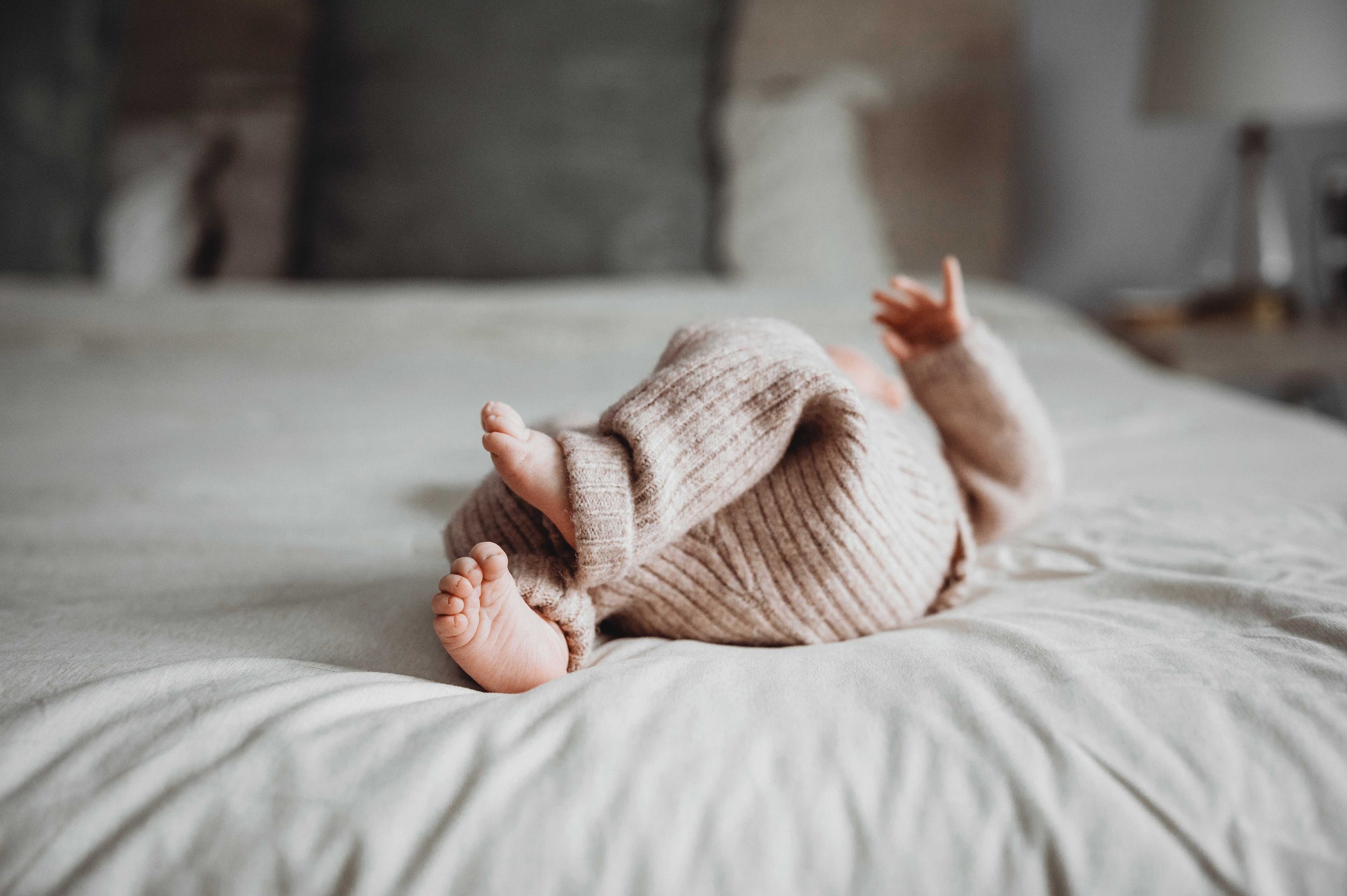baby girl feet during a lifestyle newborn session in ridgefield, ct