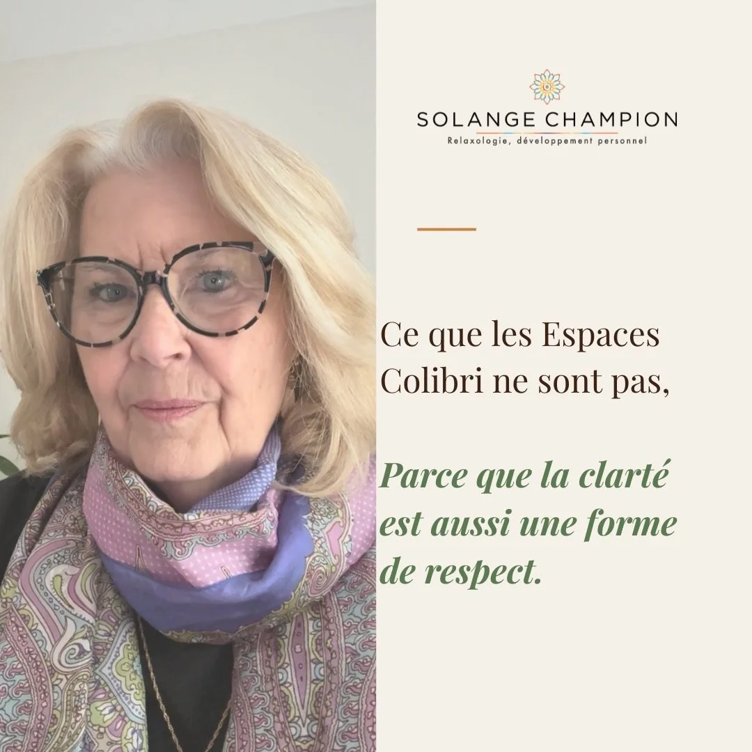 Ce que les Espaces Colibris ne sont pas.

Parce que la clart&eacute; est aussi une forme de respect.

❌ Une th&eacute;rapie &mdash; nous ne traitons pas de pathologies. Nous travaillons avec des adultes en chemin.
	
❌ Un atelier bien-&ecirc;tre &mdas