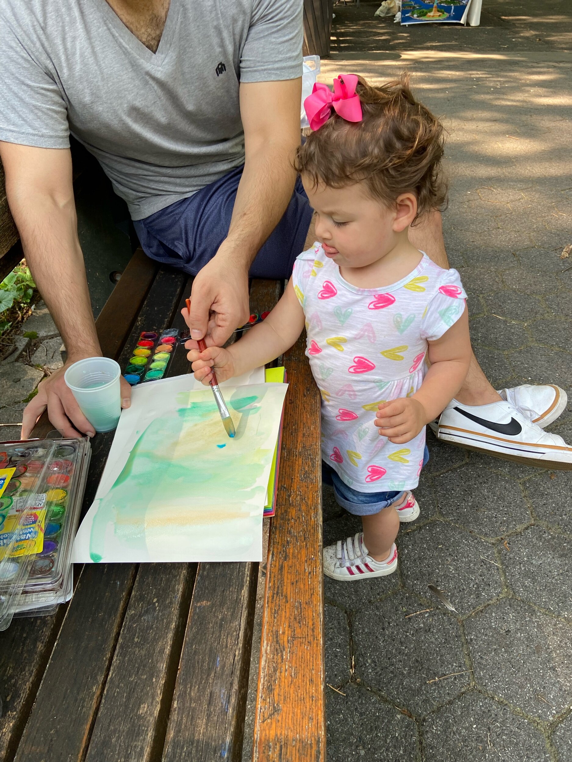 First time at watercolor - she loves it and takes it with her!!  (I forgot to take a photo of the artwork alone!!)