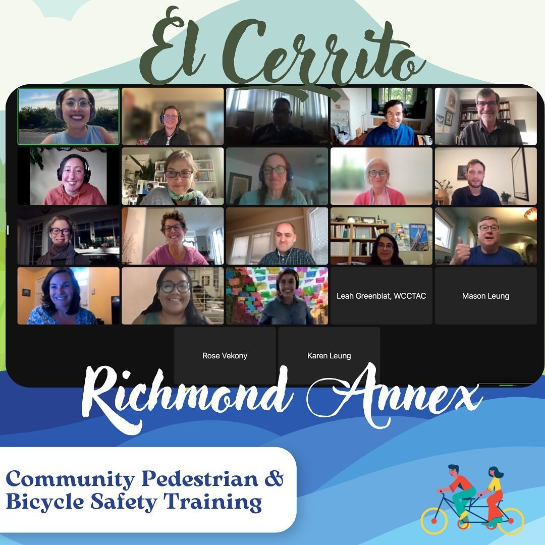 Huge thank you to El Cerrito Strollers &amp; Rollers, El Cerrito Trail Trekkers, Plaza for the People, City of El Cerrito, City of Richmond &amp;  @richcityrides for working alongside us to host a walking and biking safety training for the Richmond A