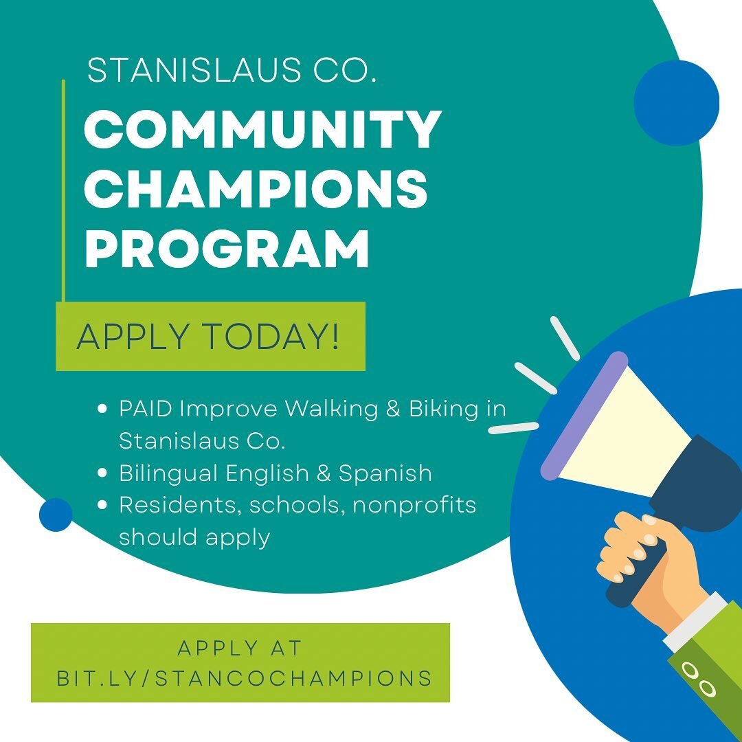 We are happy to announce that we have extended our application deadline for our PAID Stanislaus County Community Champions Program! Applications are now due Friday, August 26, 2022.

The Stanislaus County Health Services Agency, along with California