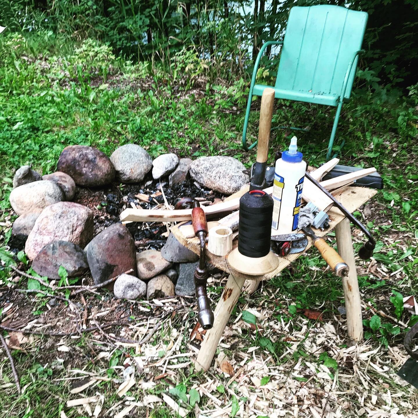 Well, what do you bring camping?

We&rsquo;ve been fortunate to be able to spend a week or two at a cabin up in the North Woods for several years. I used to bring just a pocket knife. Then, a hatchet and saw for firewood. Next, a draw knife. An adze 