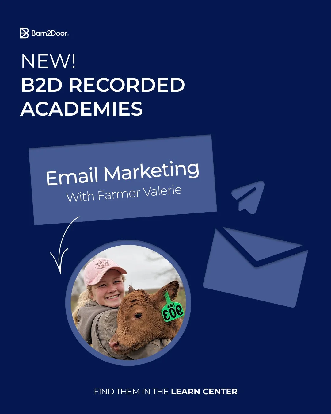 Voila! Another of our popular Academies, now available ANYTIME* to all Farmers on Barn2Door&hellip; b/c &ldquo;sending emails to your customers is like going to the ATM.&rdquo; &mdash; famous quote from one of our 7-figure farmers.
*access in the Lea