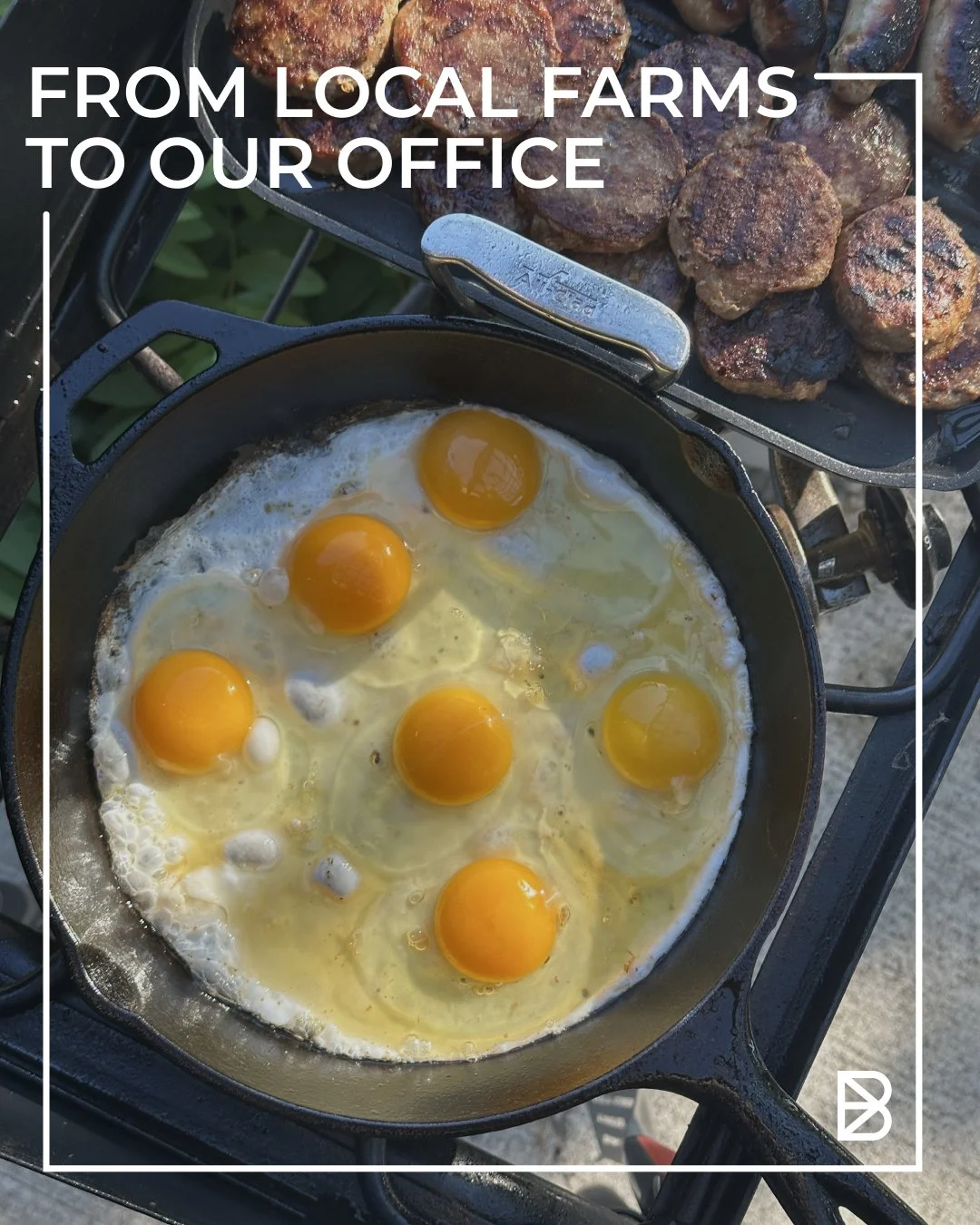Summer is coming and so are the camp-stoves! Had a fun at-the-office &lsquo;fry-yay&rsquo; last Friday morning. Loving local farm eggs &amp; sausage! 

#FarmFreshBreakfast #IndependentFarmer #Barn2Door