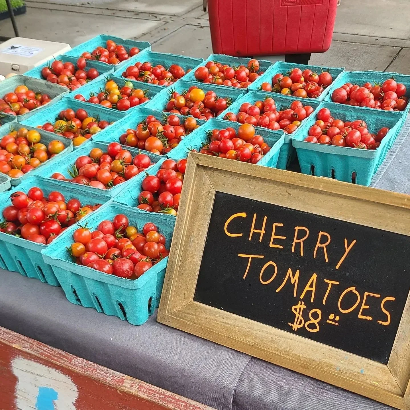 Cherry tomatoes at a farmers market
