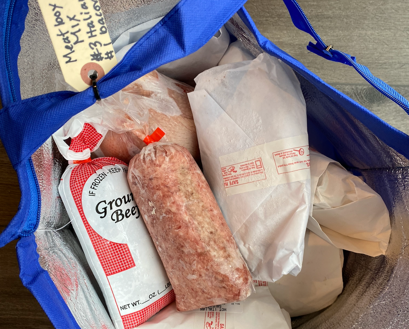 A subscription bag of farm fresh meat