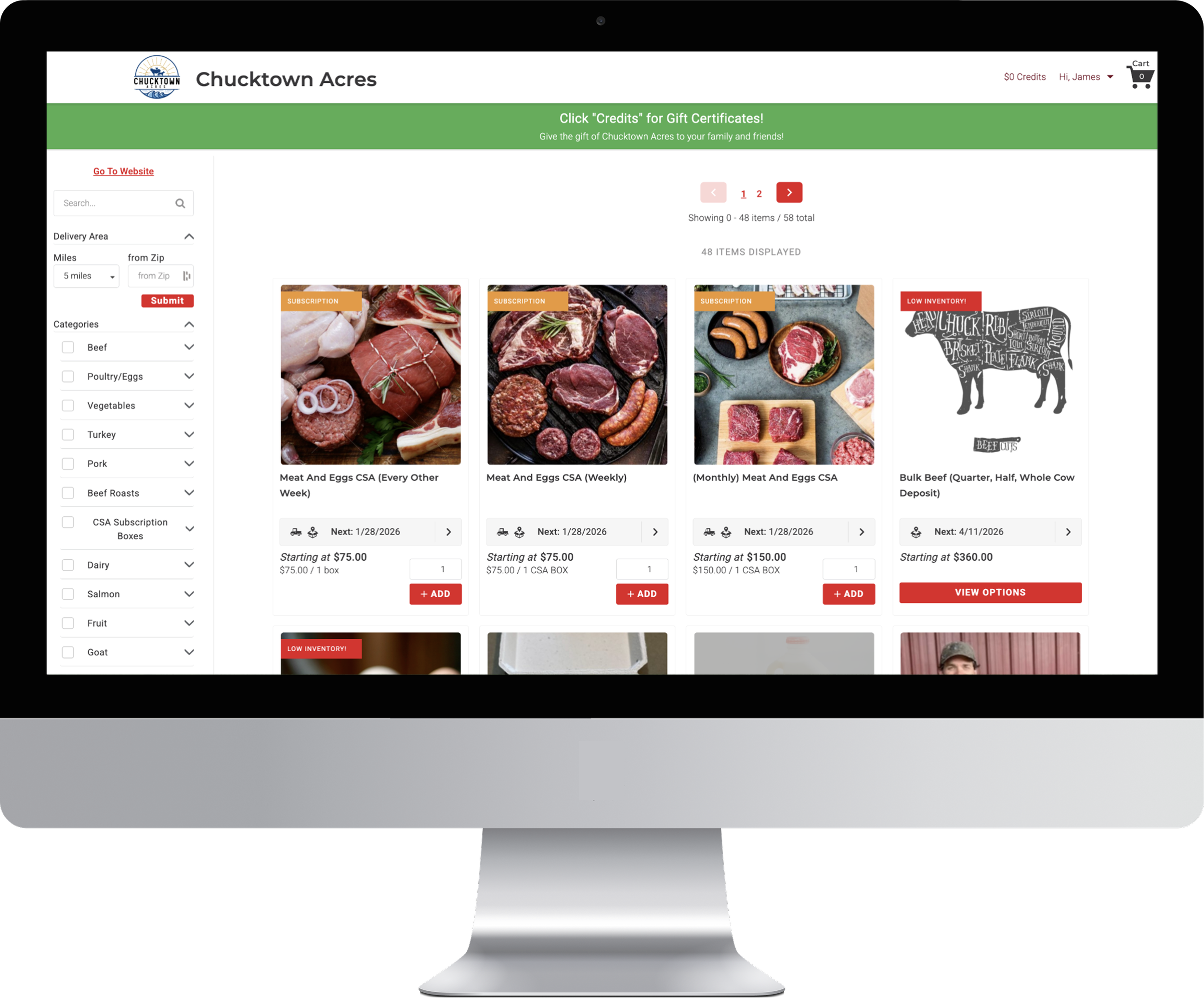 A desktop mockup of Barn2Doors storefront