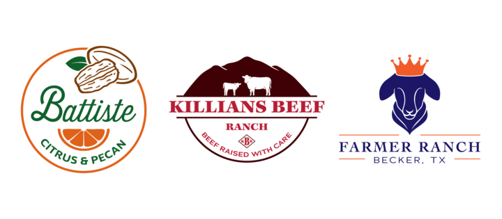 a collection of three logos built by Barn2Door