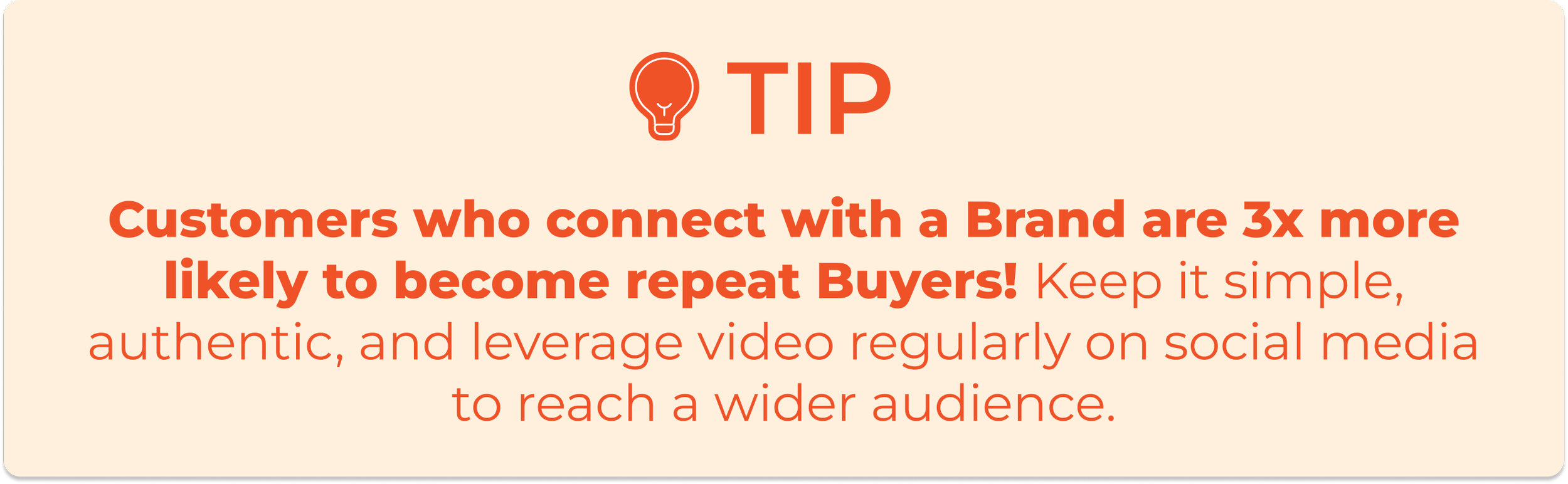 customers who connect with a Brand are 3x more likely to become repeat Buyers!