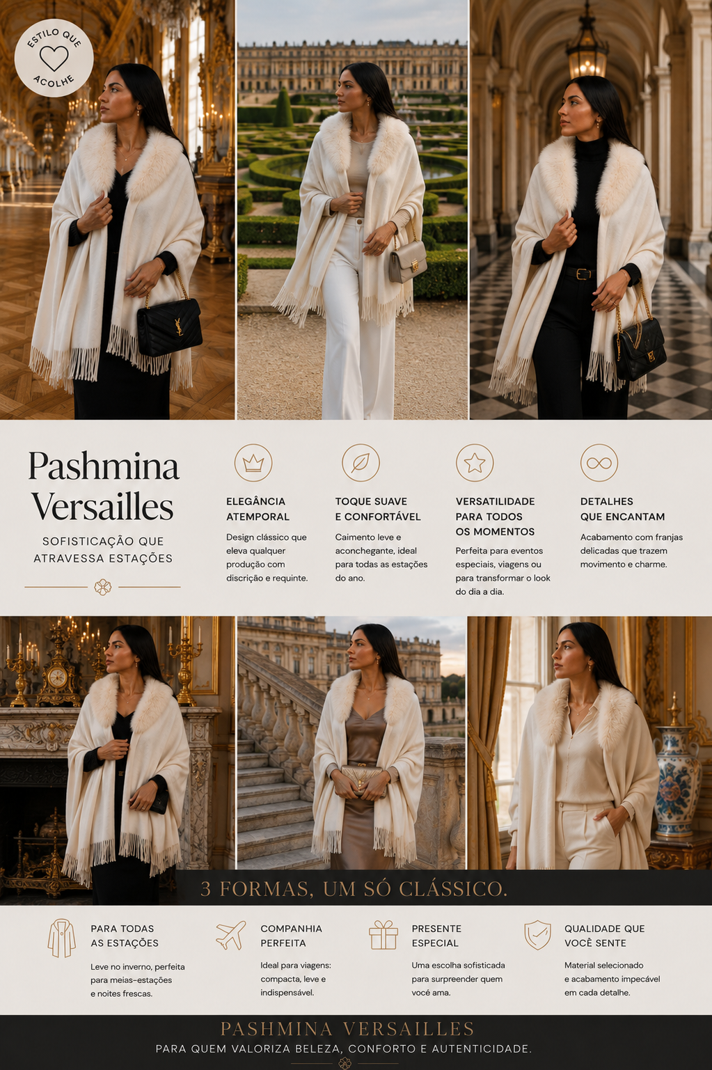Pashmina Versailles Off White