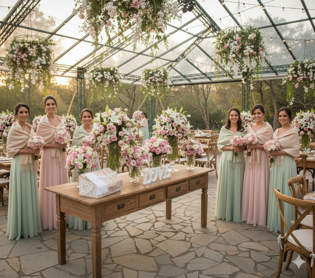 Pashminas para Casamento: A Elegância Atemporal das Paletas de Cores Neutras