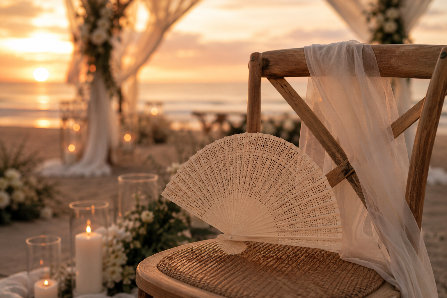 Leques para Casamento na Praia: Elegância, Conforto e Encanto para seus Convidados