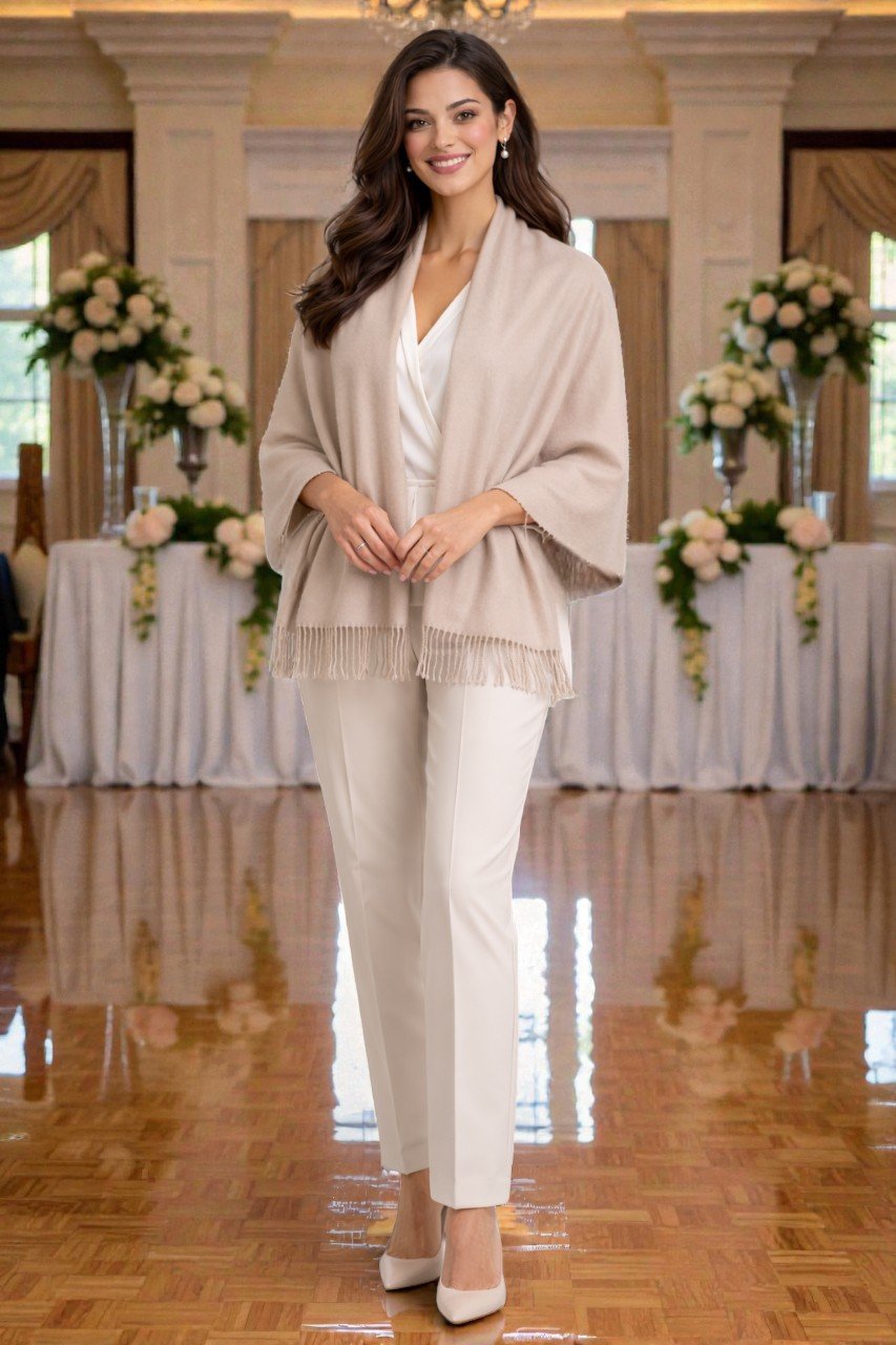 pashmina casamento em cores neutras