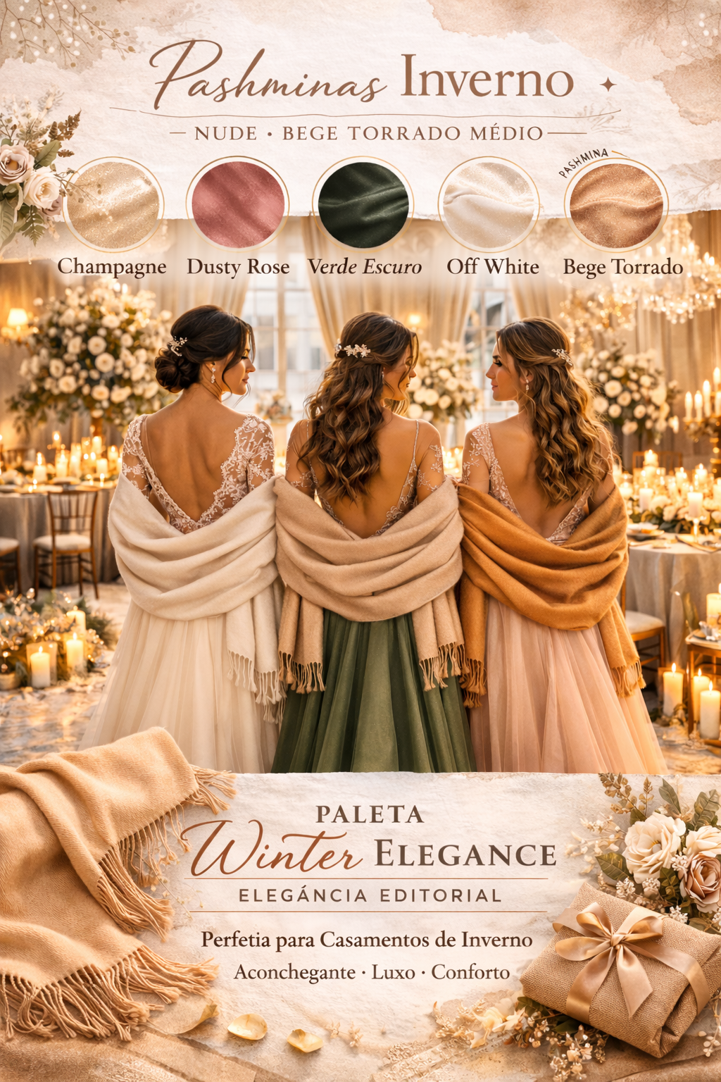 pashmina xale casamento