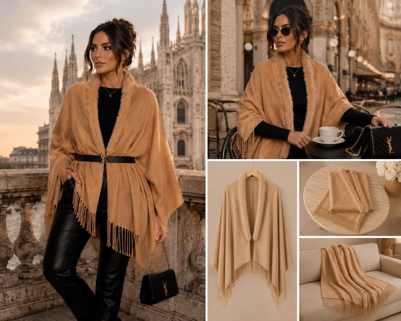 Pashmina Milão Caramelo